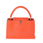 Louis Vuitton Orange Taurillon Leather Capucines MM