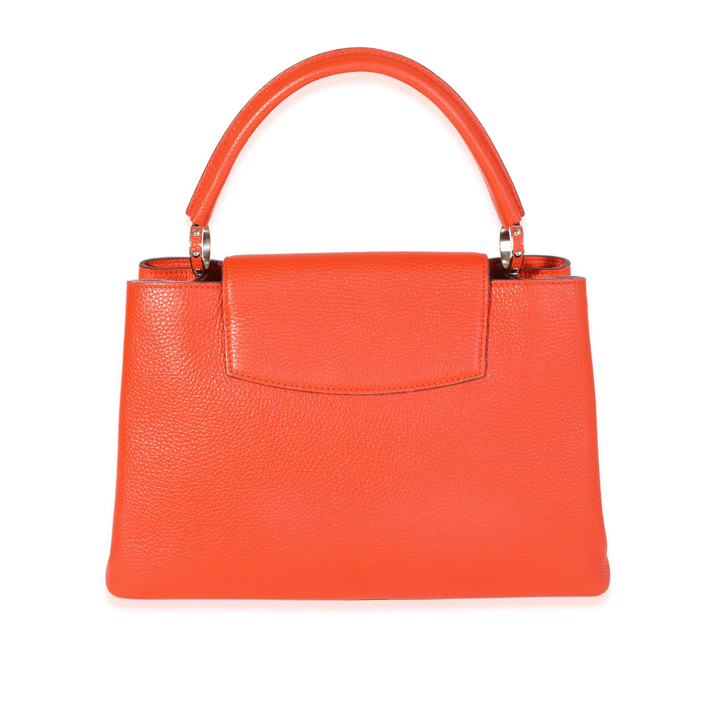 Louis Vuitton Orange Taurillon Leather Capucines MM