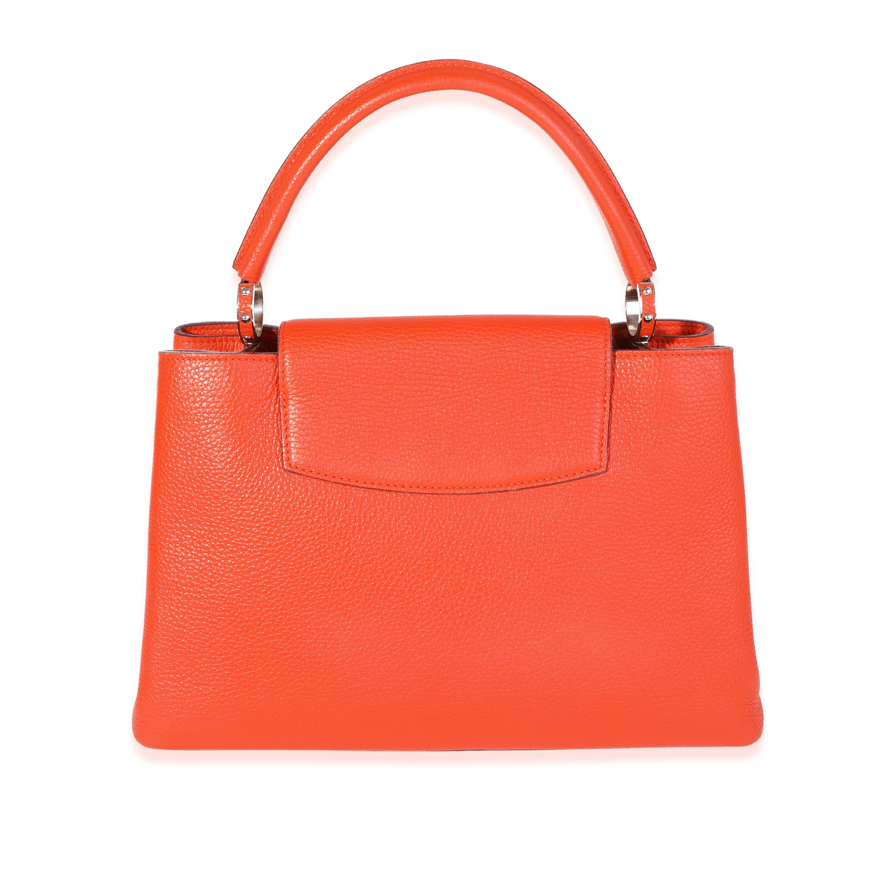 Louis Vuitton Orange Taurillon Leather Capucines MM