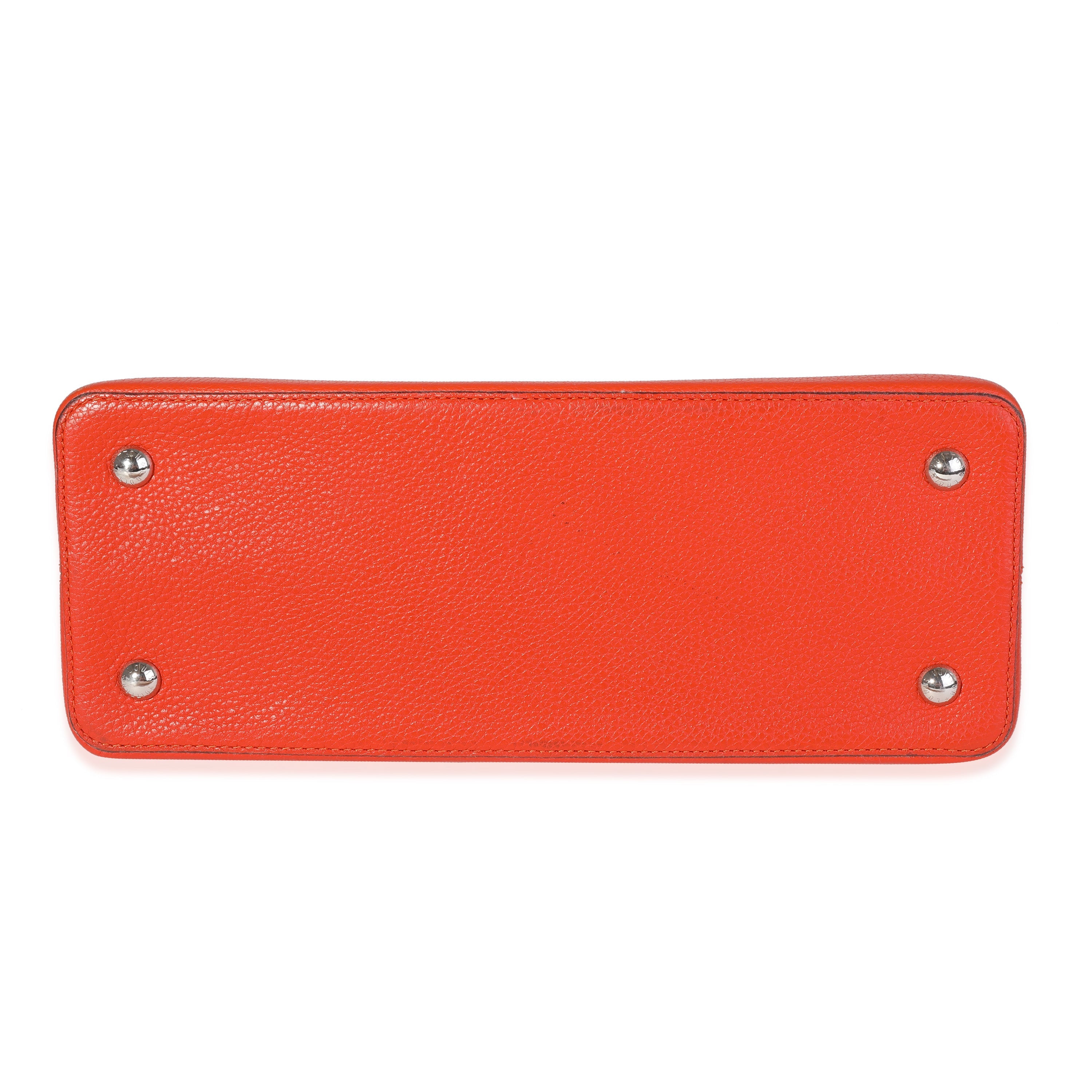 Louis Vuitton Orange Taurillon Leather Capucines MM