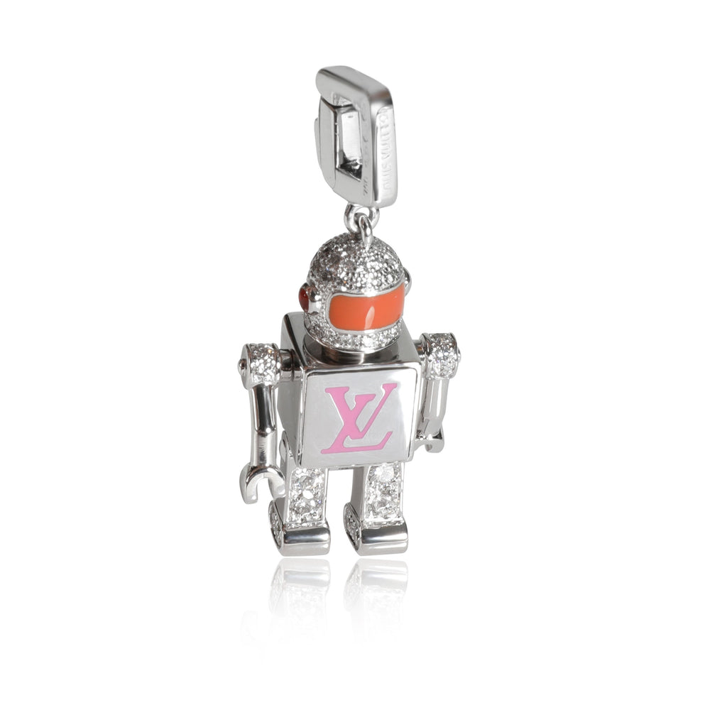 Louis Vuitton Spaceman Sapphire Diamond Charms in 18K White Gold 1.35 CTW