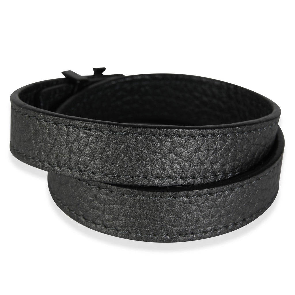 Louis Vuitton Louis Vuitton LV Initiales Black Leather Wrap Bracelet