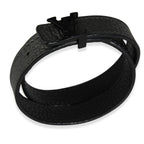 Louis Vuitton Louis Vuitton LV Initiales Black Leather Wrap Bracelet