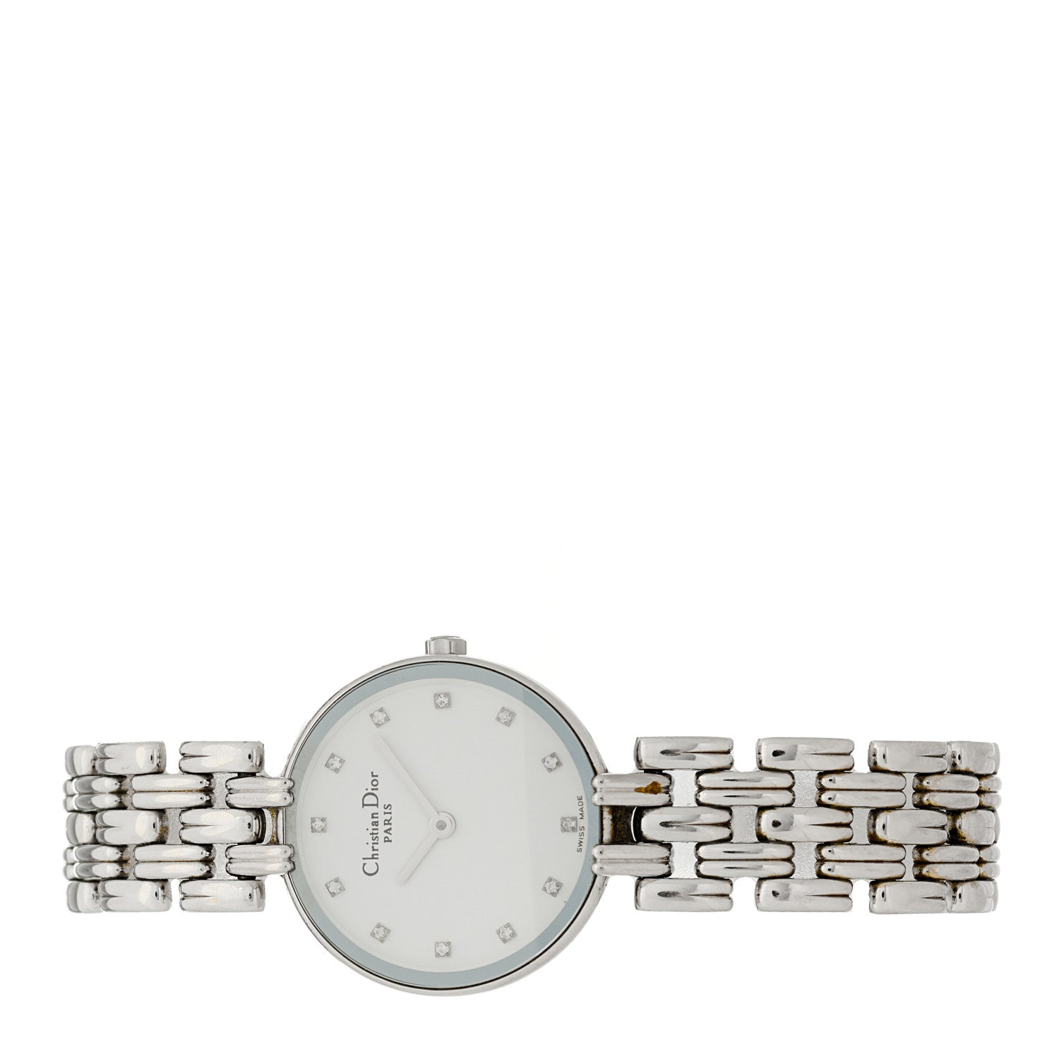 Christian Dior Stainless Steel Diamond 25mm Bagheera Quartz Watch