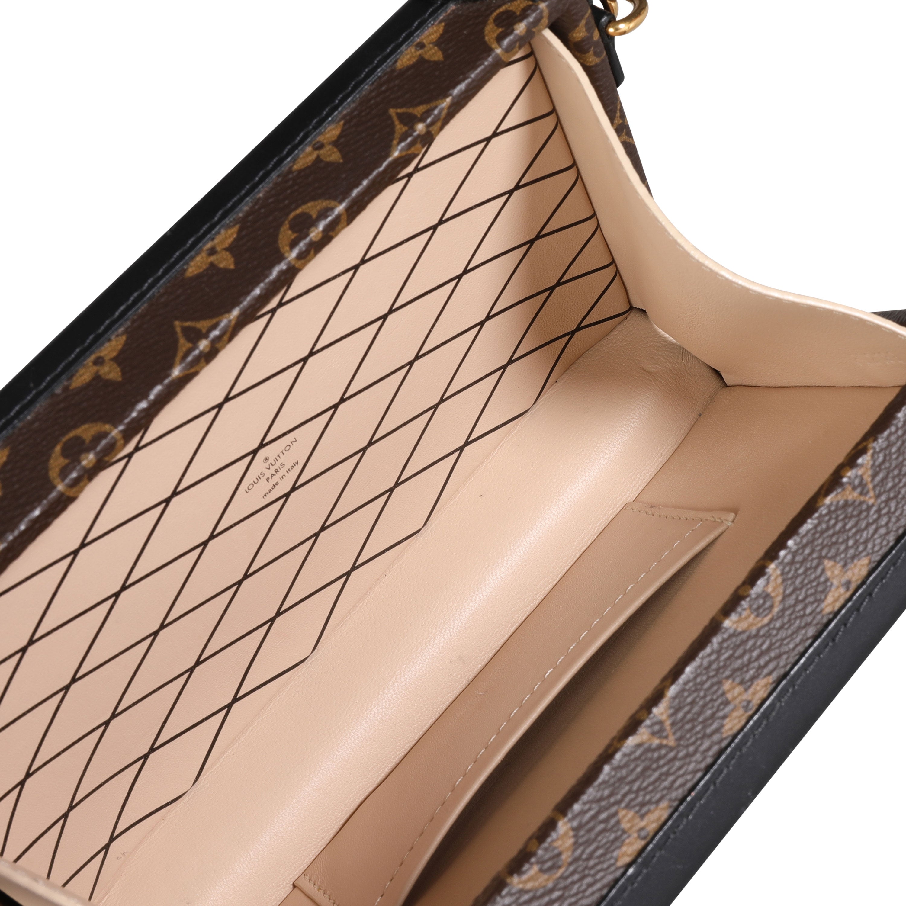 Louis Vuitton Louis Vuitton Monogram Canvas & Black Calfskin Petite Malle