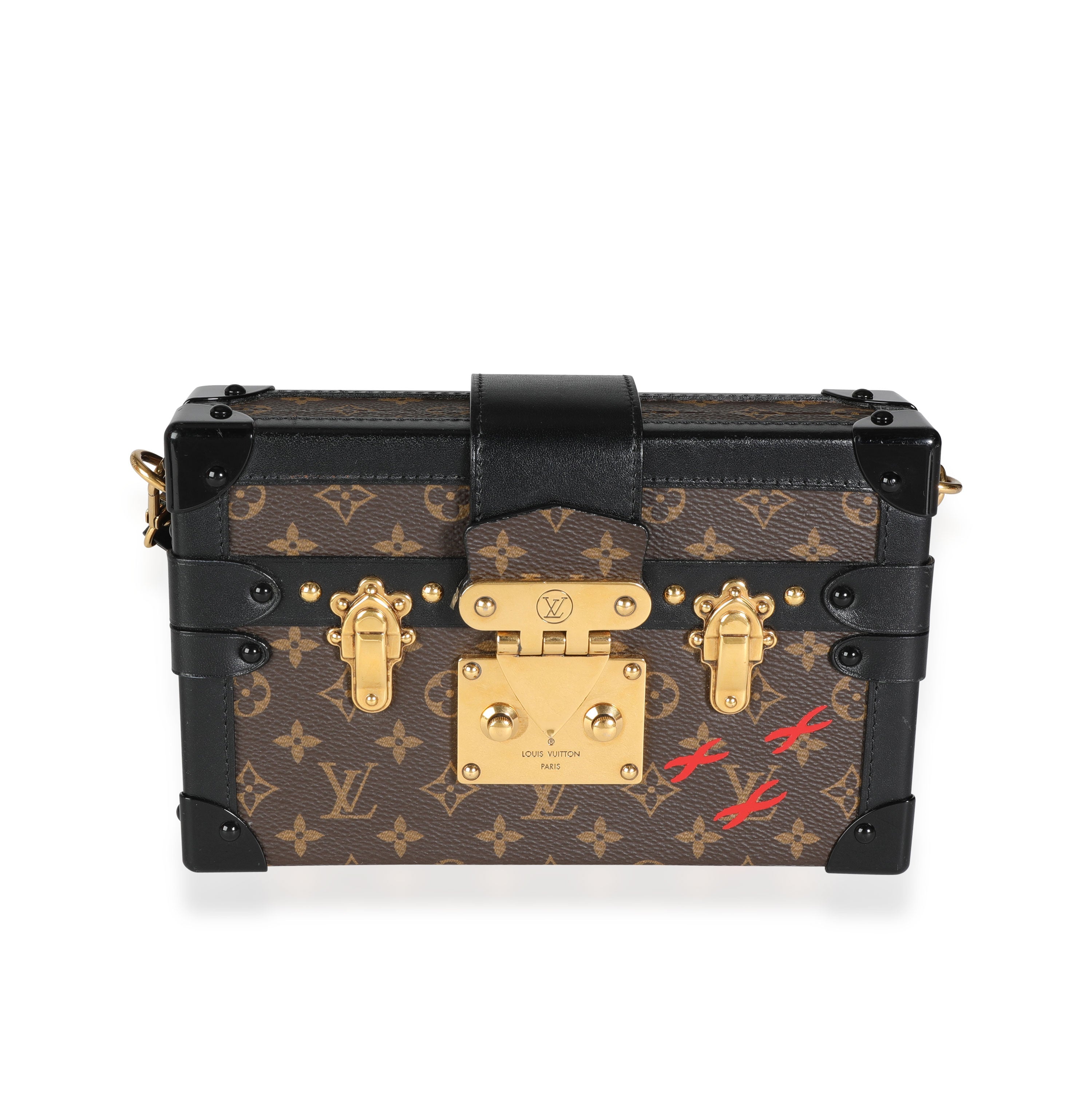 Louis Vuitton Louis Vuitton Monogram Canvas & Black Calfskin Petite Malle