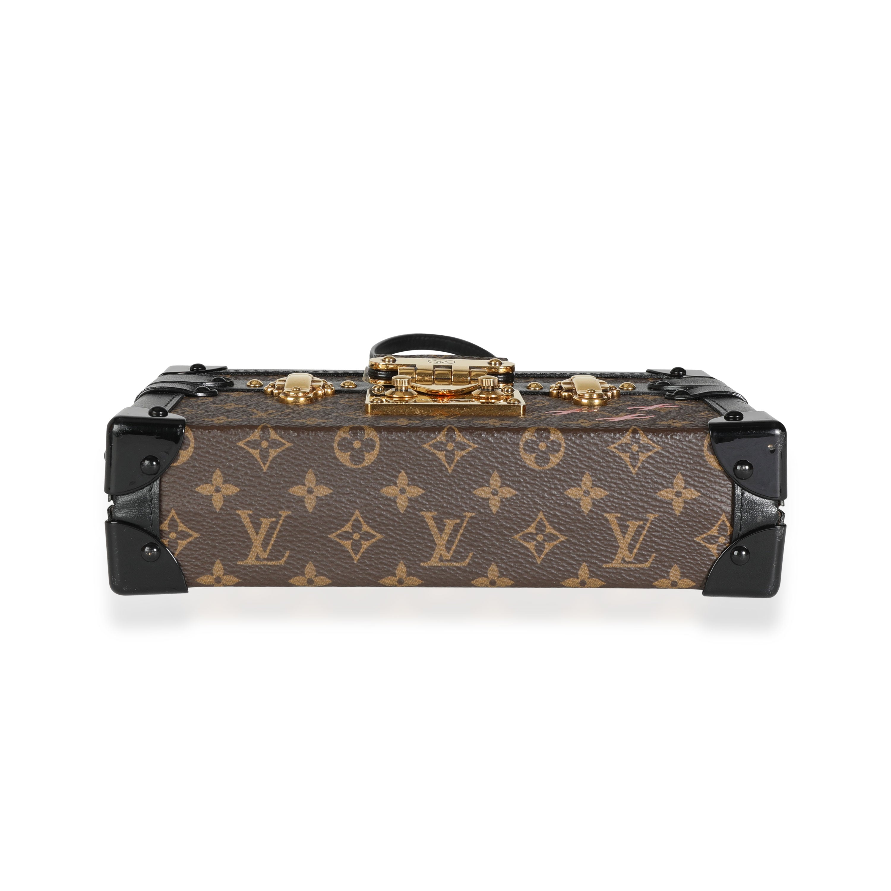 Louis Vuitton Louis Vuitton Monogram Canvas & Black Calfskin Petite Malle