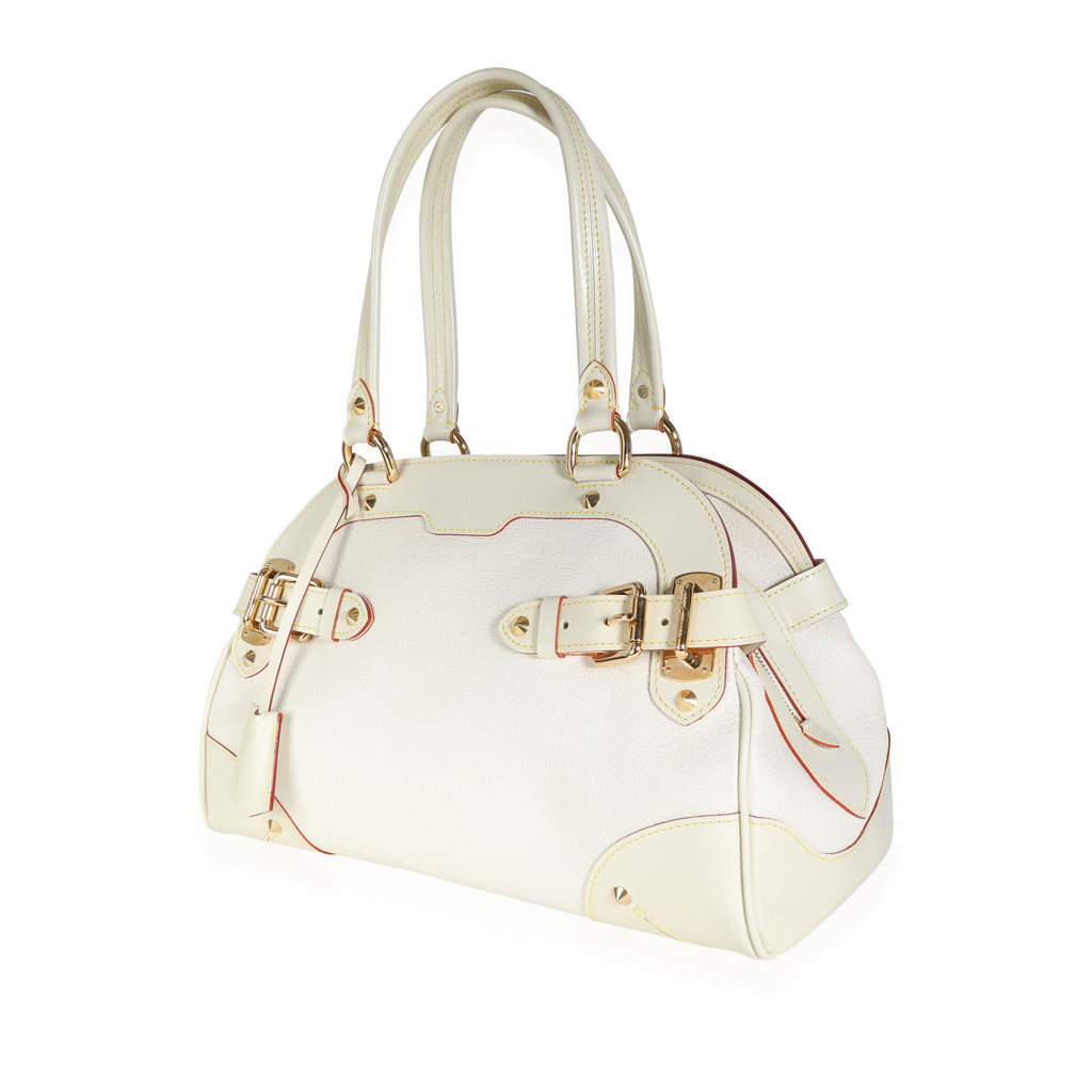Louis Vuitton Louis Vuitton White Suhali Leather Le Radieux Bag