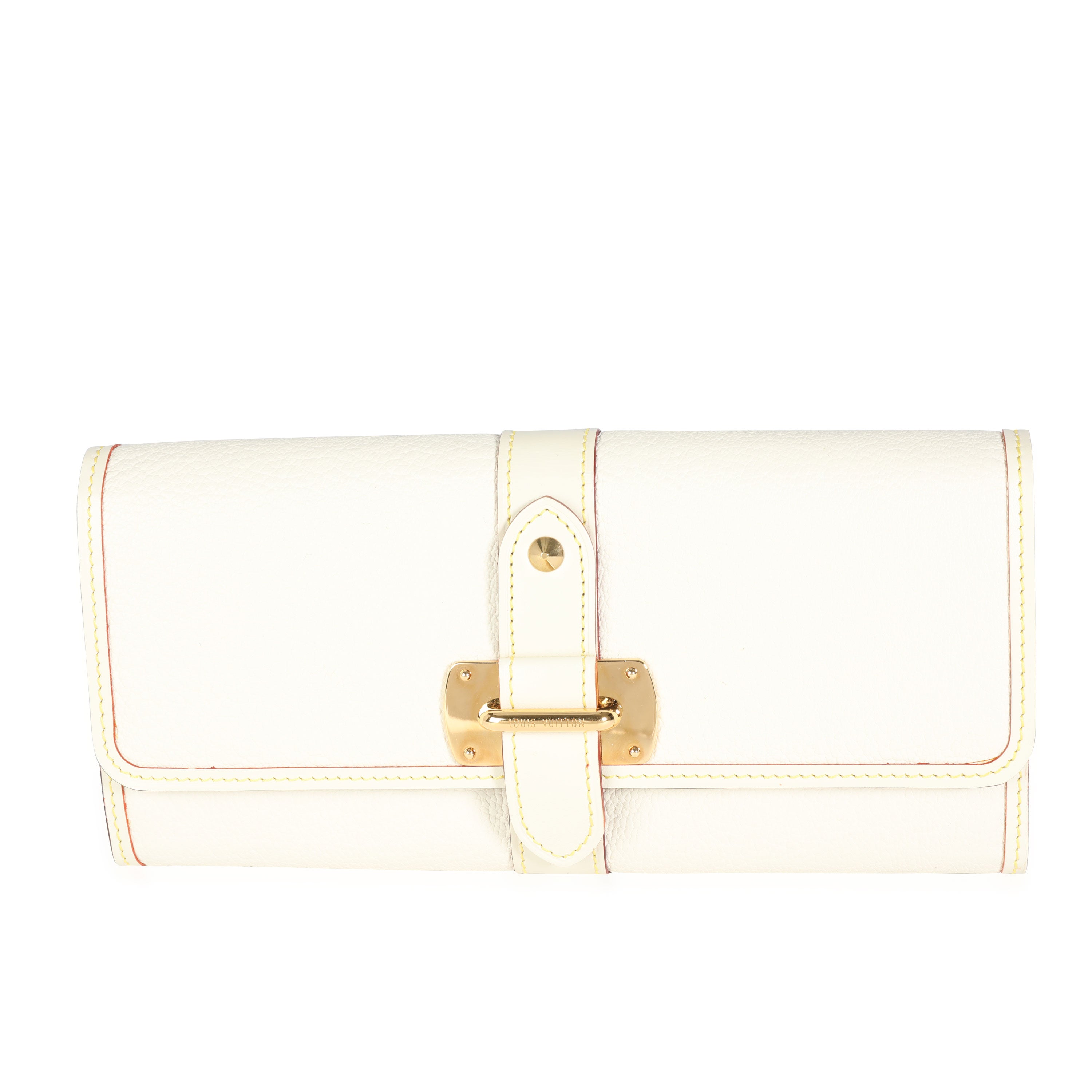 Louis Vuitton Louis Vuitton White Suhali Leather Le Favori Wallet