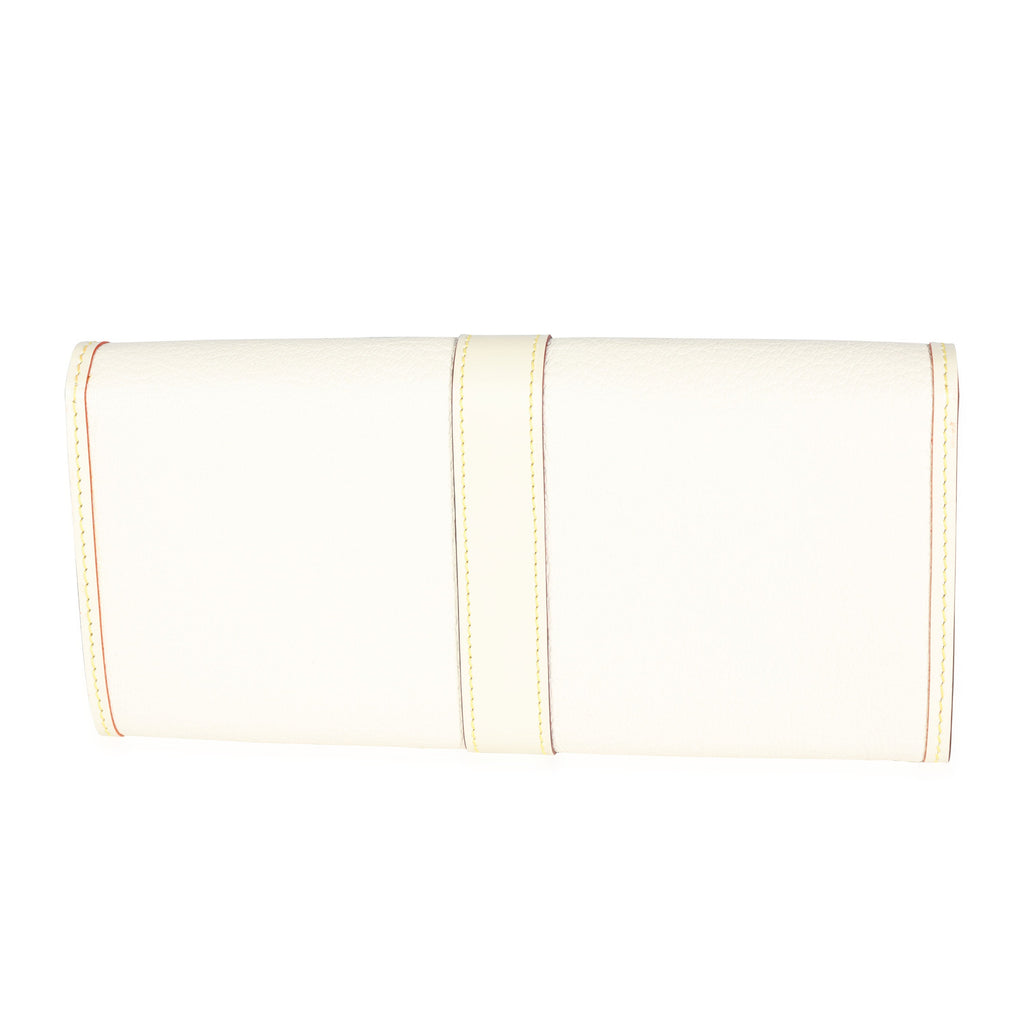 Louis Vuitton Louis Vuitton White Suhali Leather Le Favori Wallet
