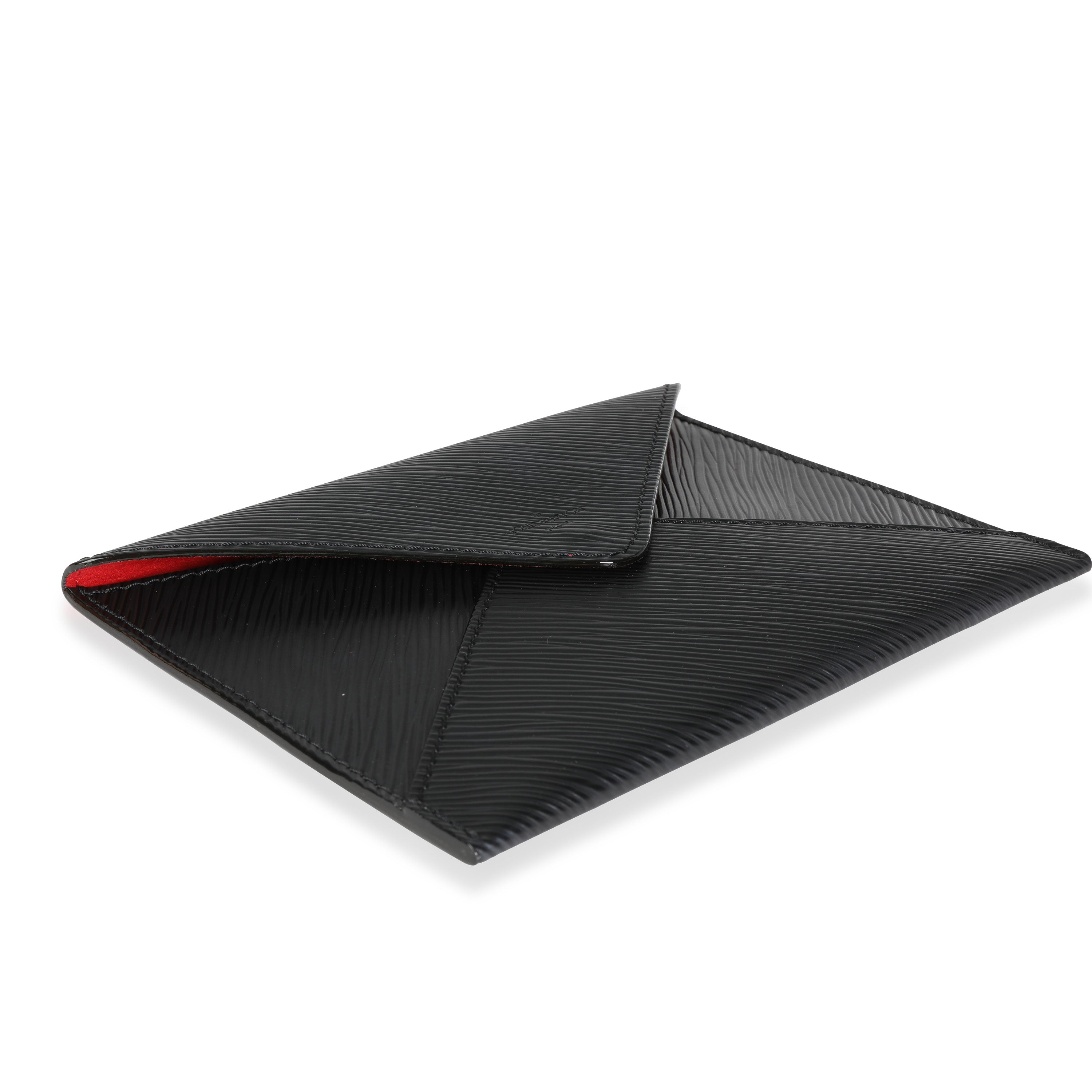Louis Vuitton Louis Vuitton Black Epi Leather Invitation Envelope Clutch