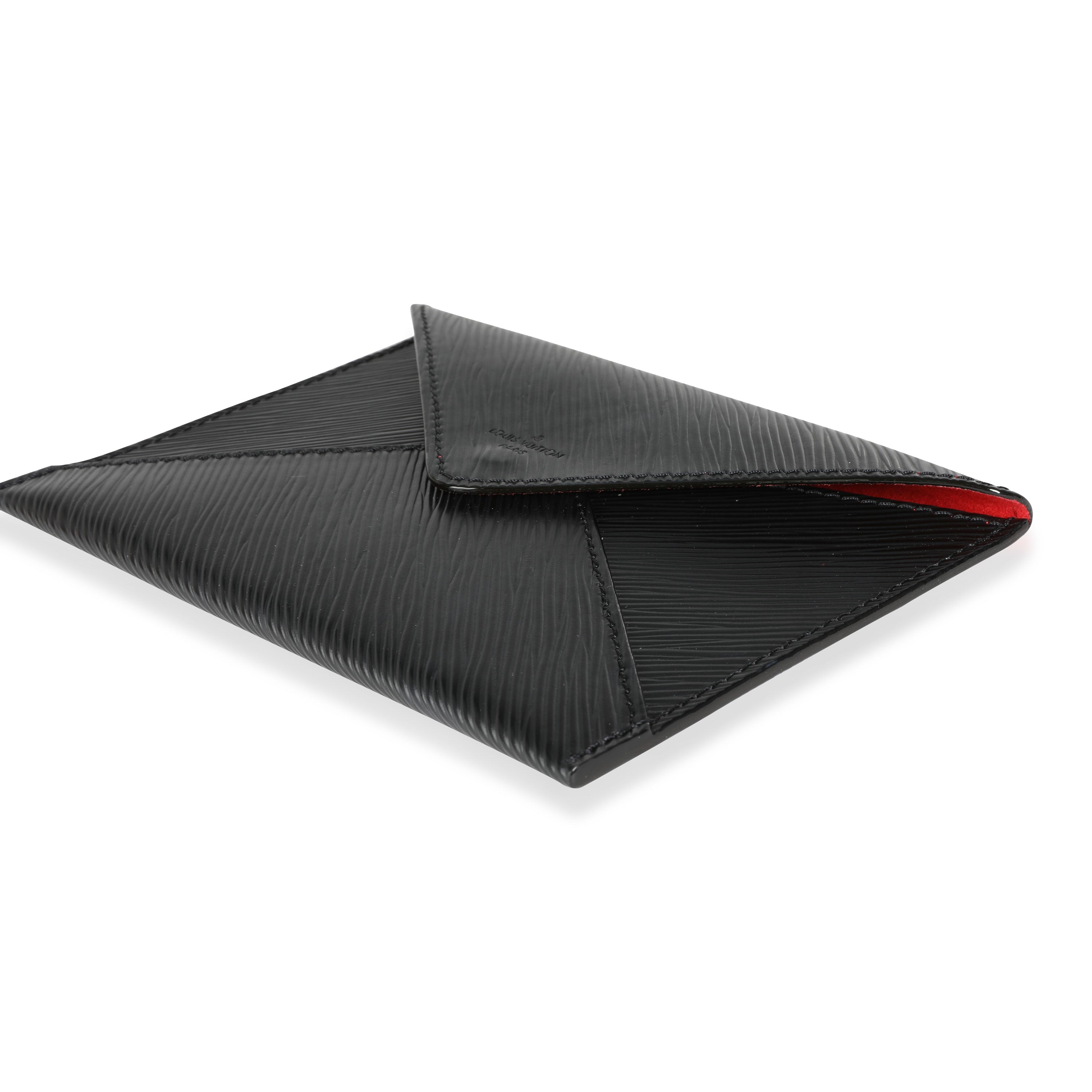 Louis Vuitton Louis Vuitton Black Epi Leather Invitation Envelope Clutch