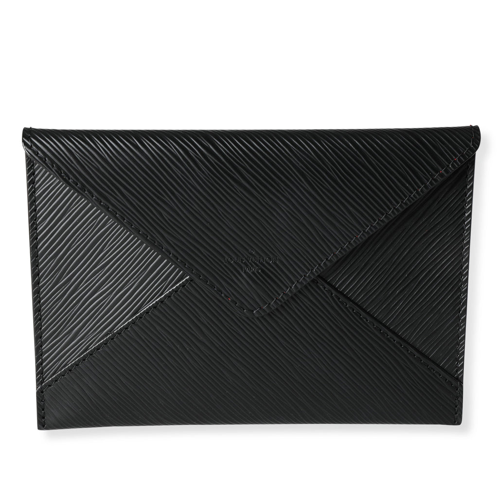 Louis Vuitton Louis Vuitton Black Epi Leather Invitation Envelope Clutch