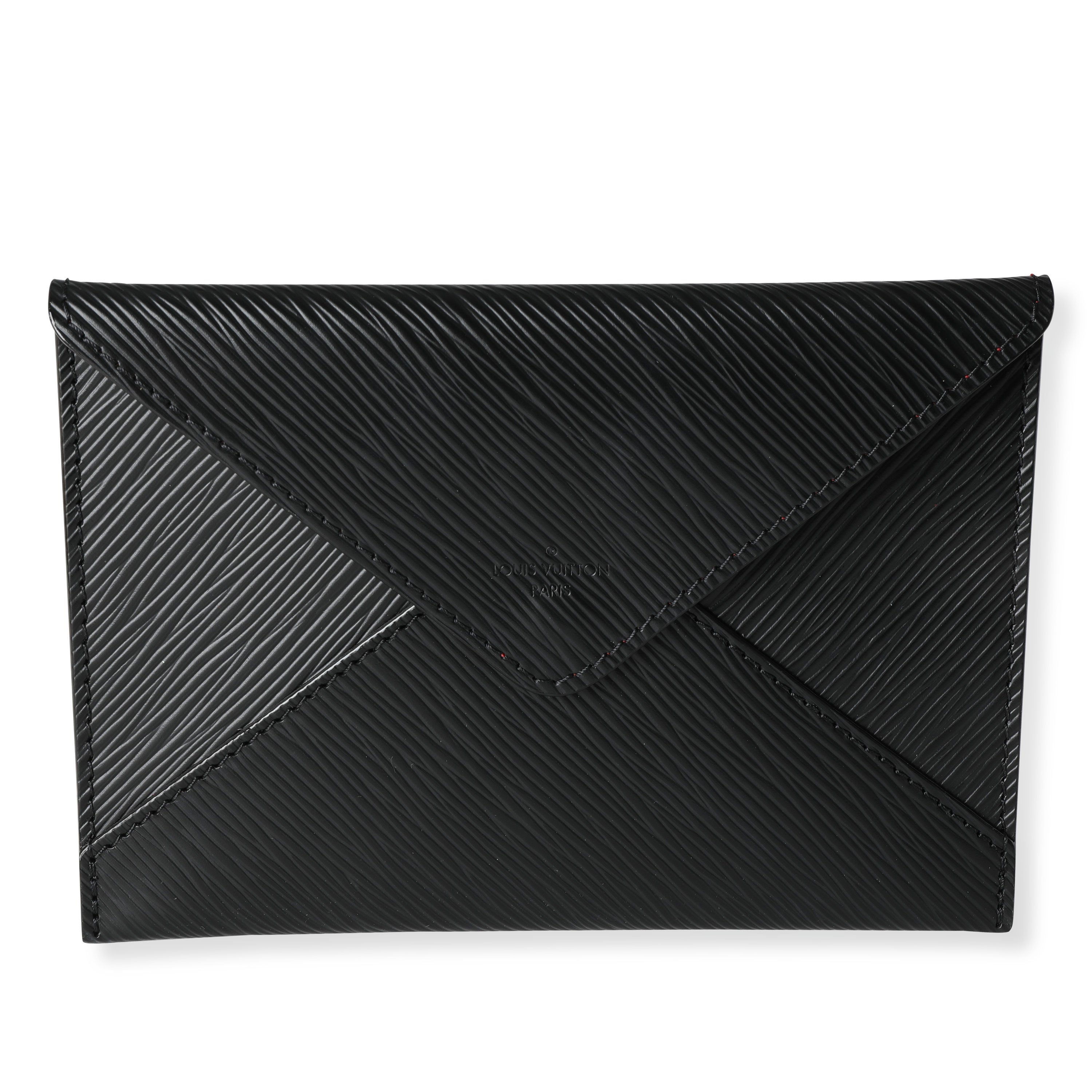 Louis Vuitton Louis Vuitton Black Epi Leather Invitation Envelope Clutch