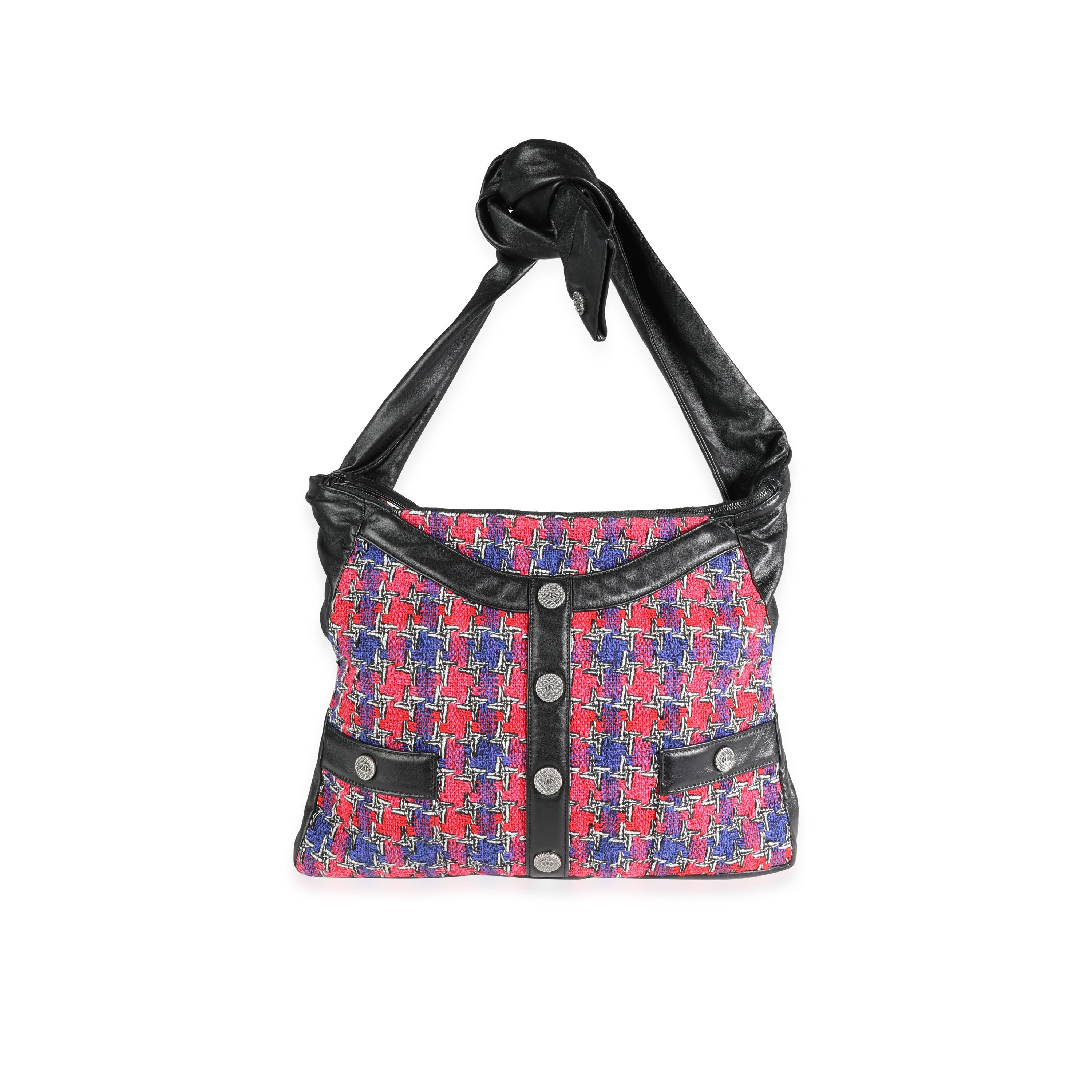 Chanel Black Lambskin & Multicolor Tweed Girl Bag