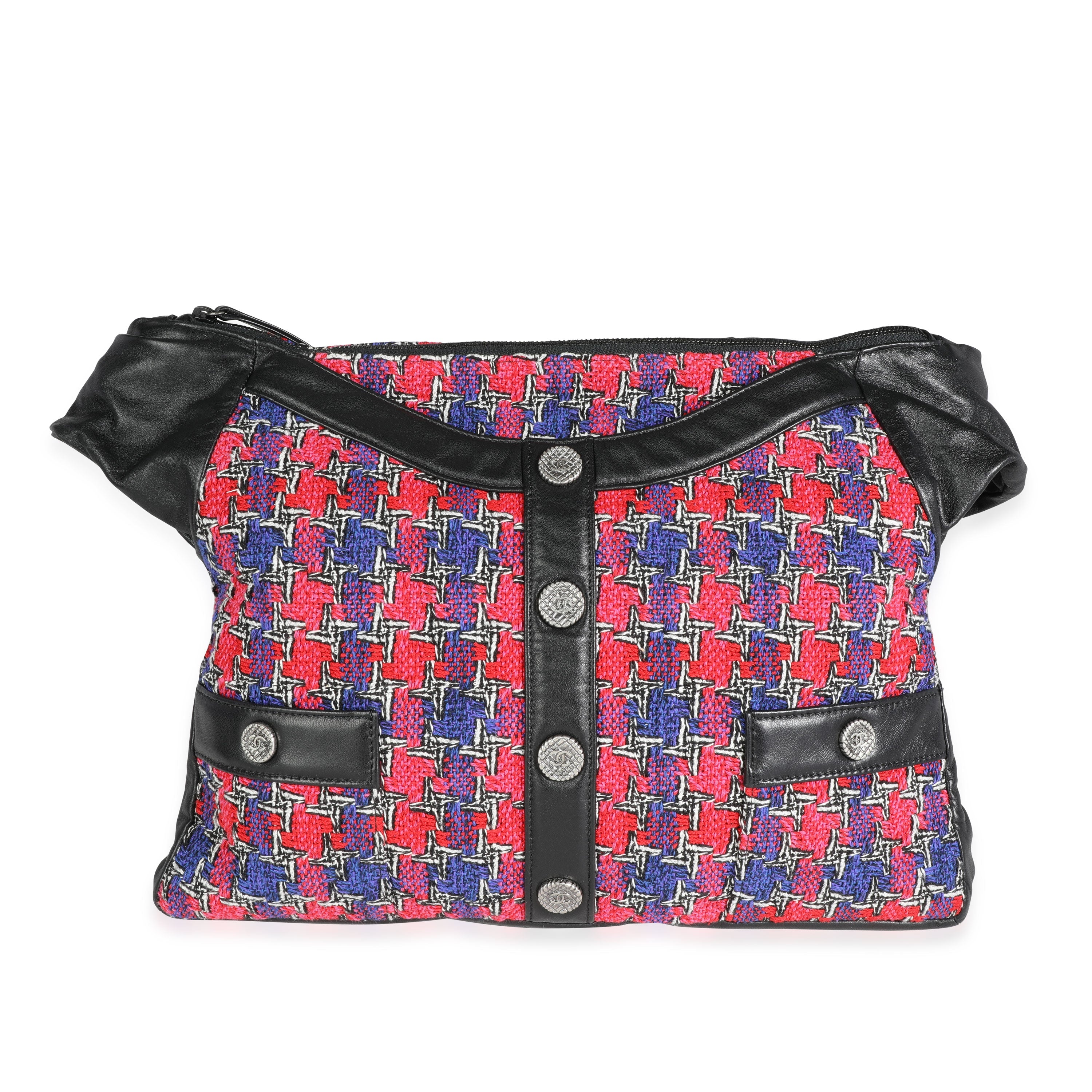 Chanel Black Lambskin & Multicolor Tweed Girl Bag