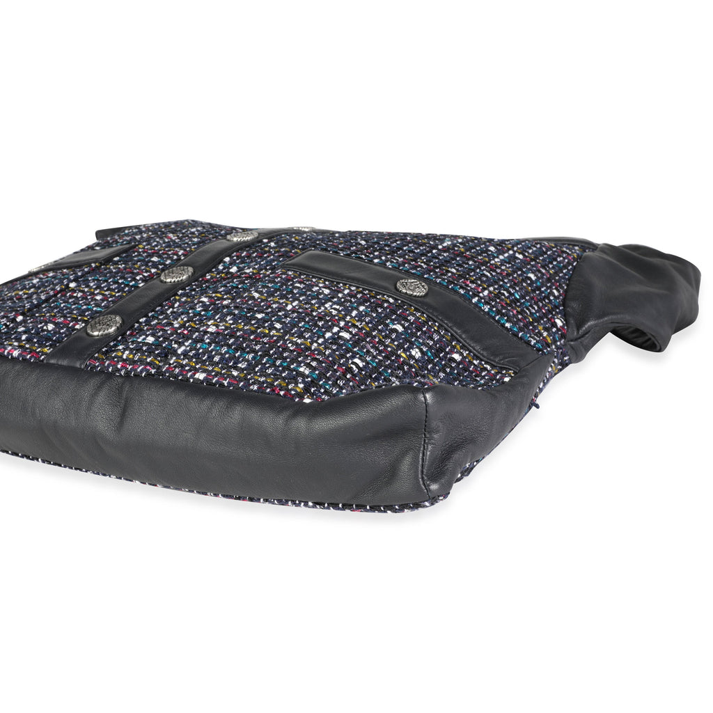 Chanel Navy Lambskin & Multicolor Tweed Girl Bag