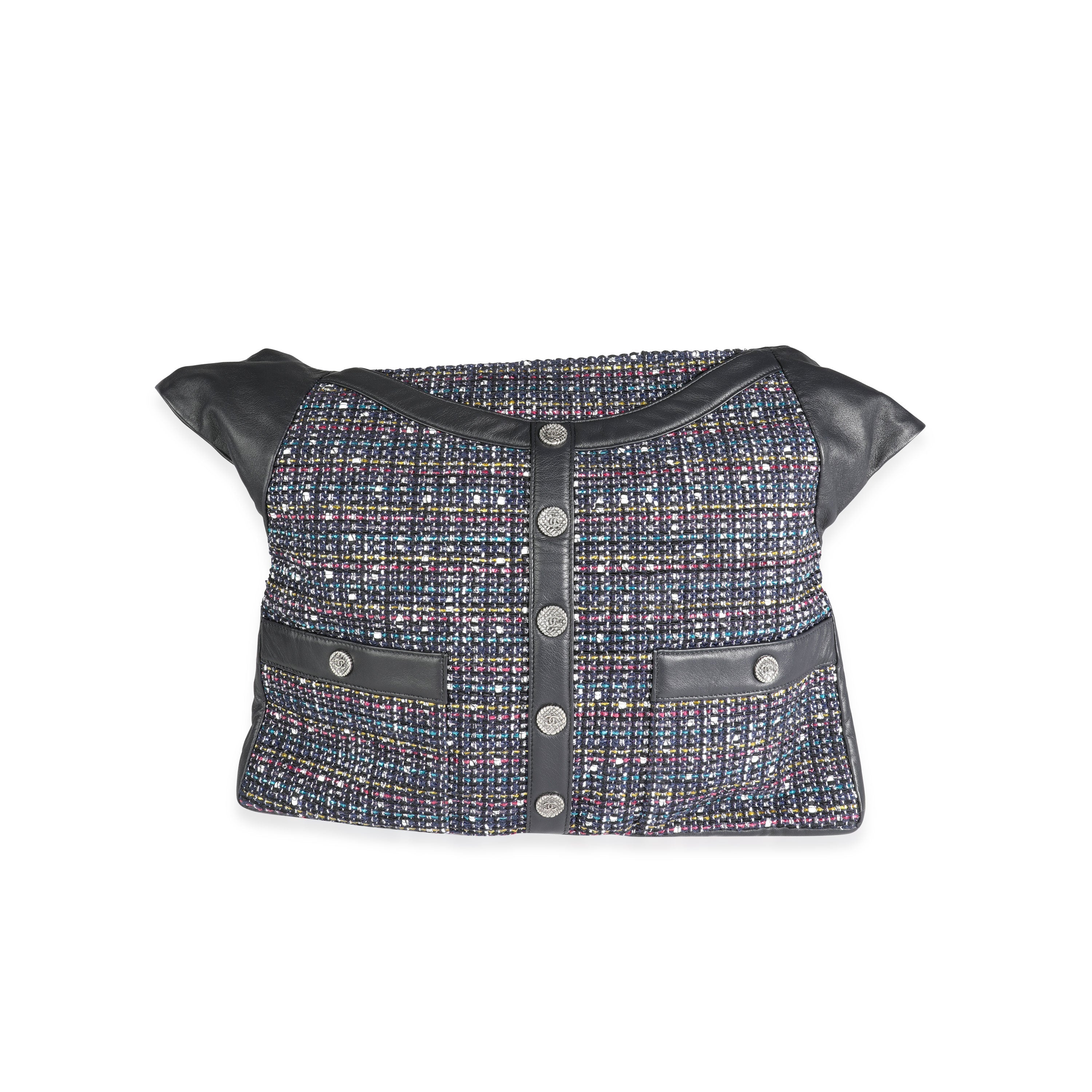 Chanel Navy Lambskin & Multicolor Tweed Girl Bag