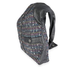 Chanel Navy Lambskin & Multicolor Tweed Girl Bag
