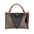 Louis Vuitton Louis Vuitton Monogram Canvas & Black Leather V Tote MM