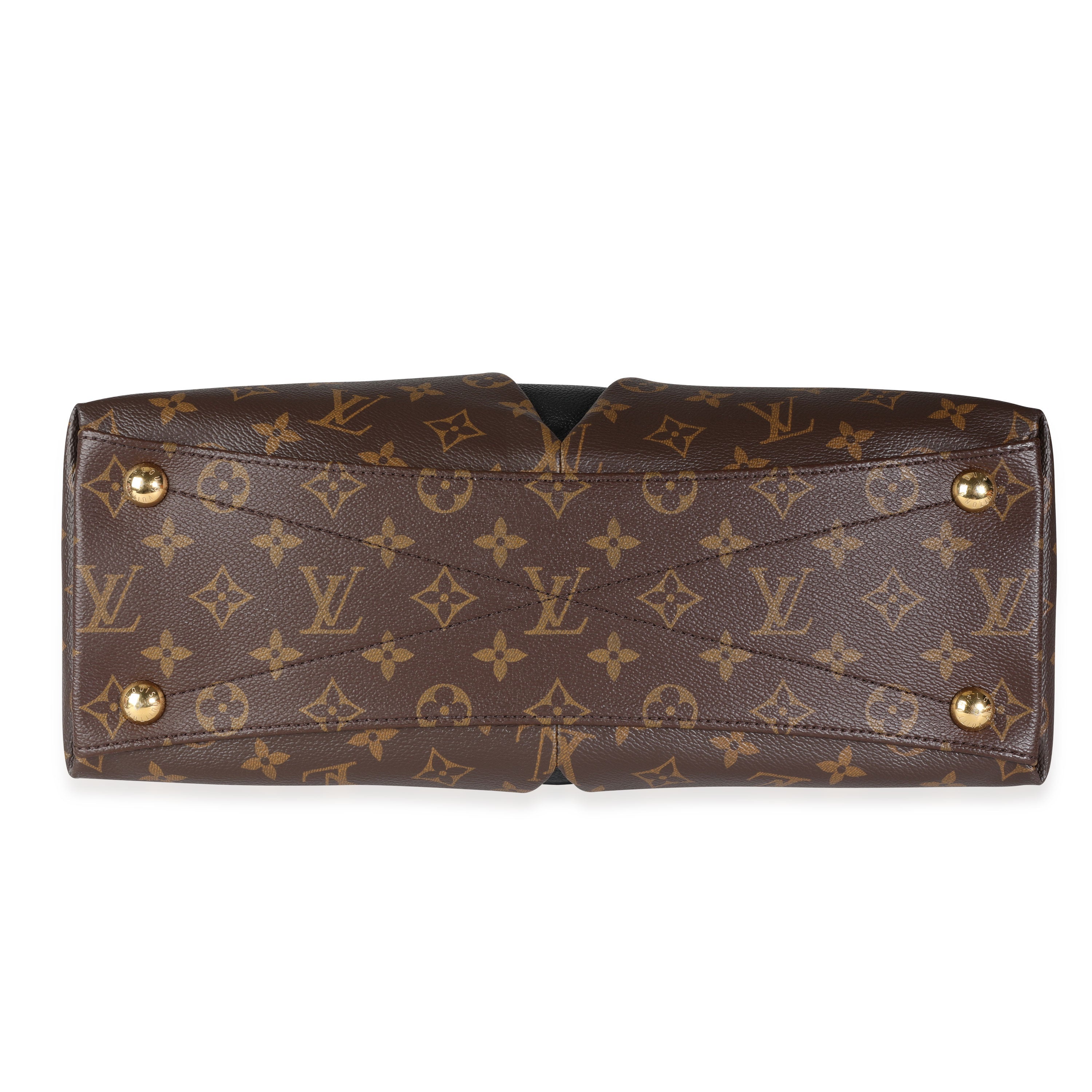 Louis Vuitton Louis Vuitton Monogram Canvas & Black Leather V Tote MM