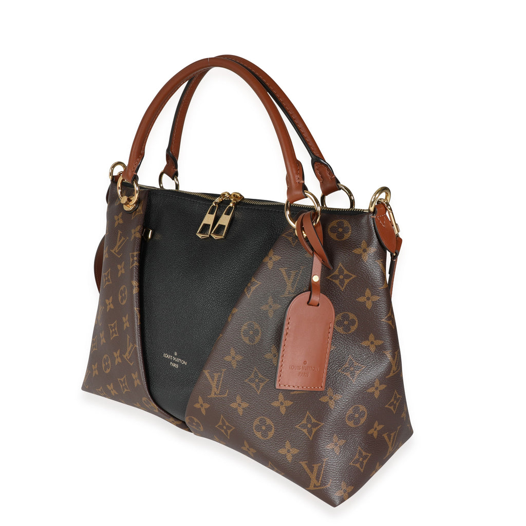 Louis Vuitton Louis Vuitton Monogram Canvas & Black Leather V Tote MM