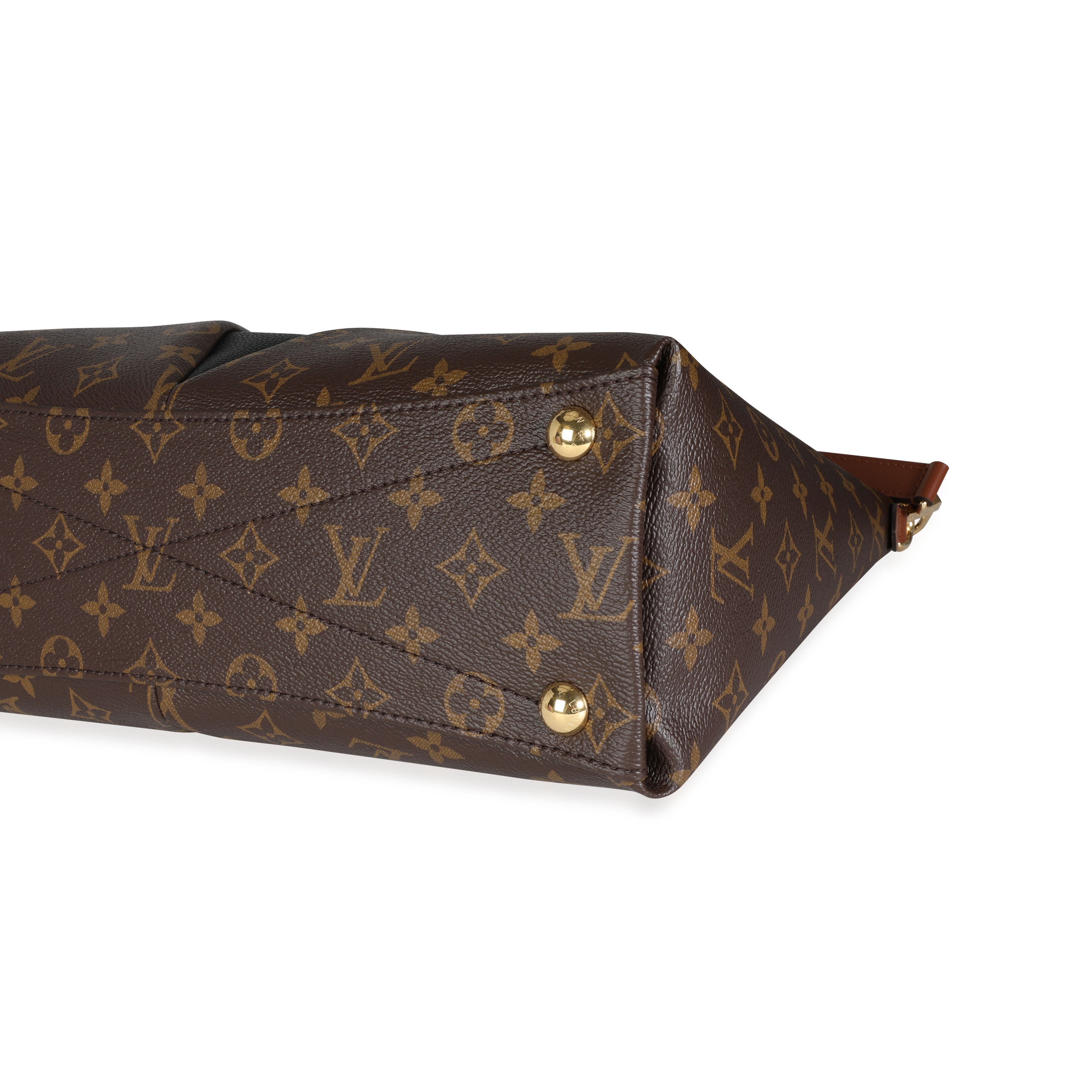 Louis Vuitton Louis Vuitton Monogram Canvas & Black Leather V Tote MM