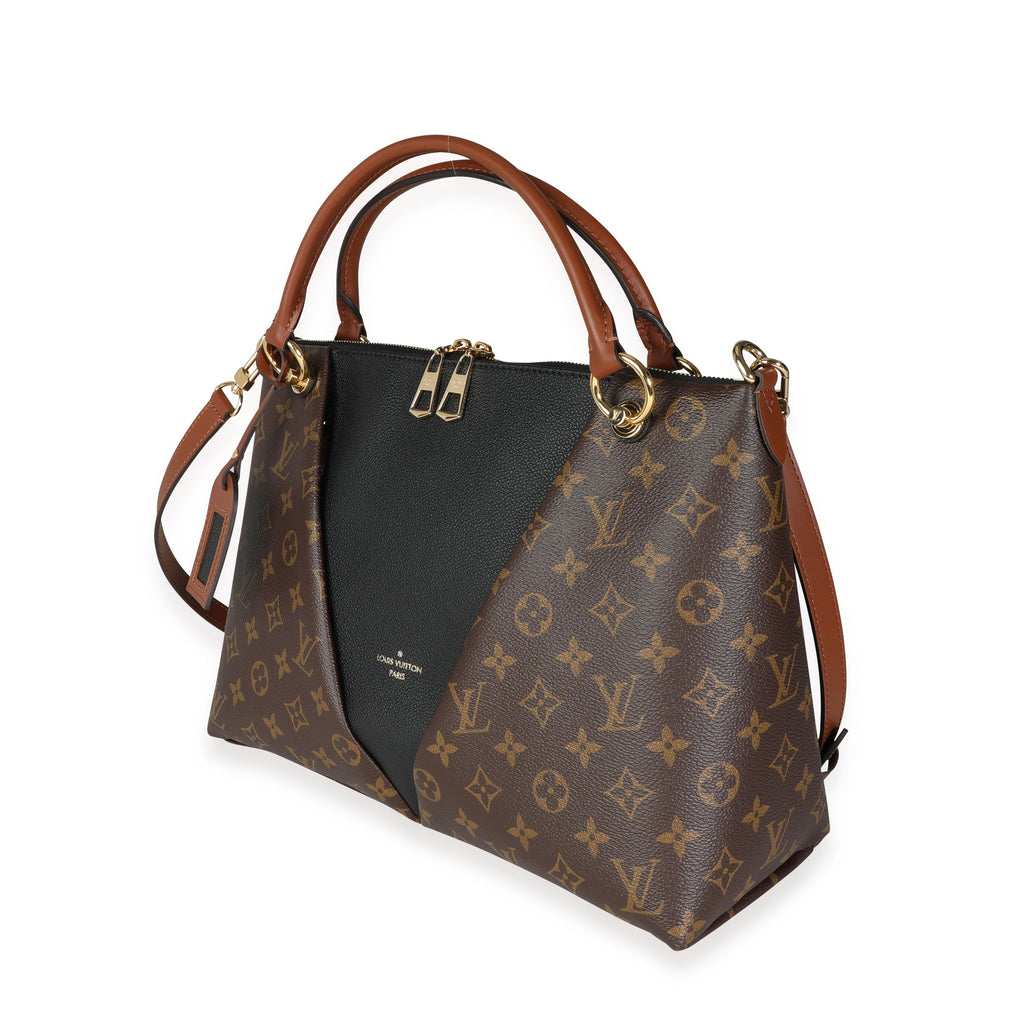 Louis Vuitton Louis Vuitton Monogram Canvas & Black Leather V Tote MM