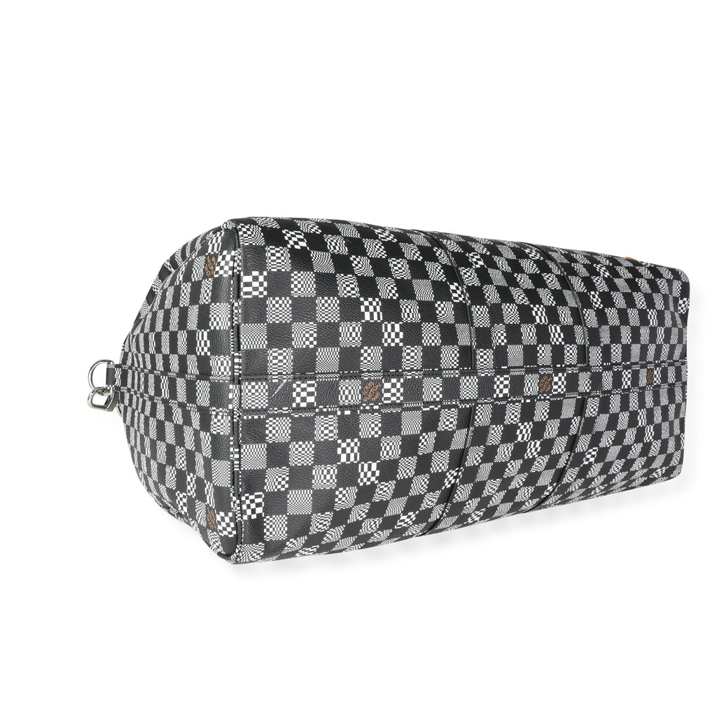 Louis Vuitton Louis Vuitton Black & White Distorted Damier Keepall Bandoulière 50
