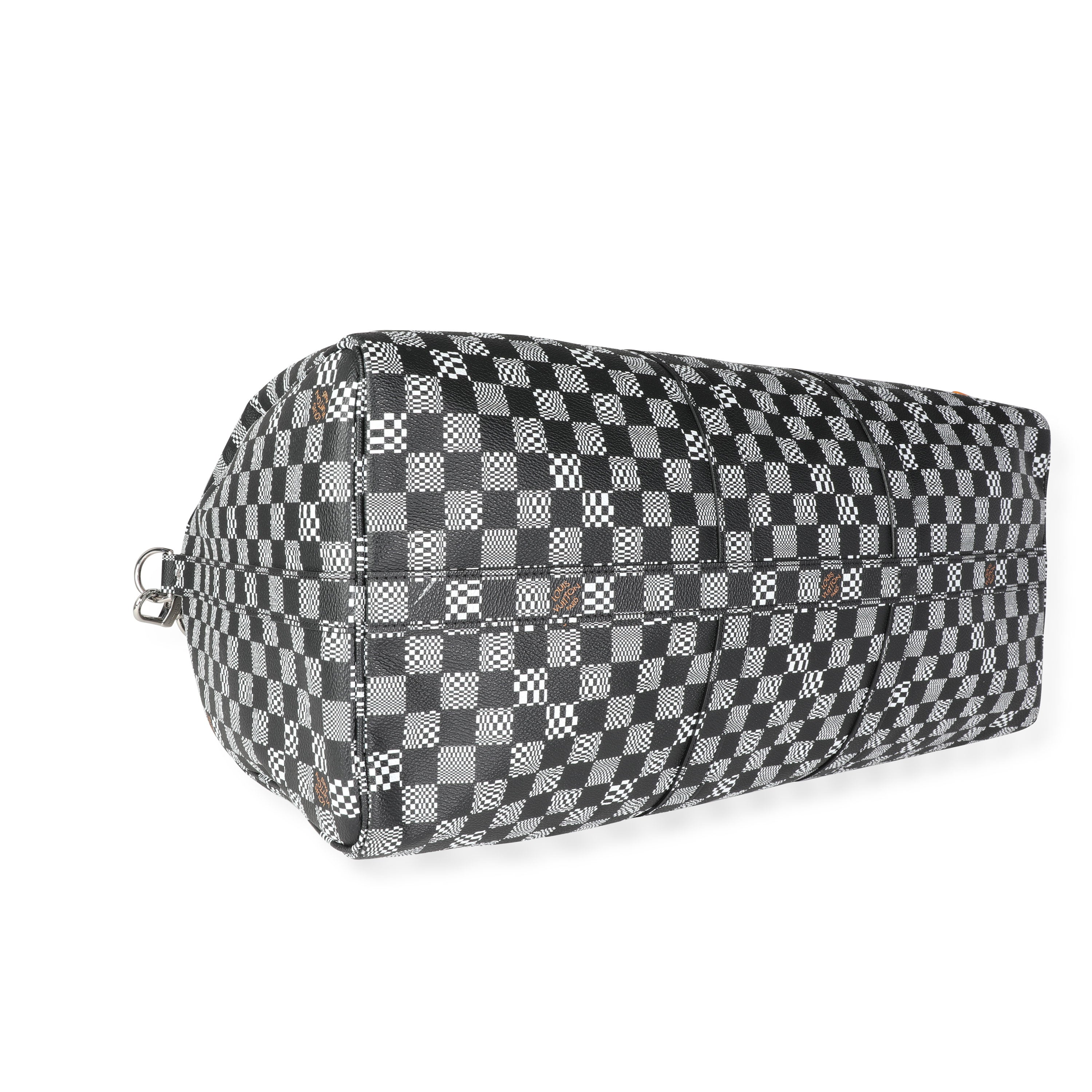 Louis Vuitton Louis Vuitton Black & White Distorted Damier Keepall Bandoulière 50