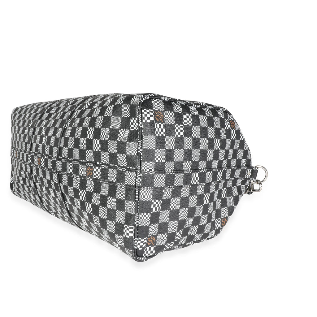 Louis Vuitton Louis Vuitton Black & White Distorted Damier Keepall Bandoulière 50