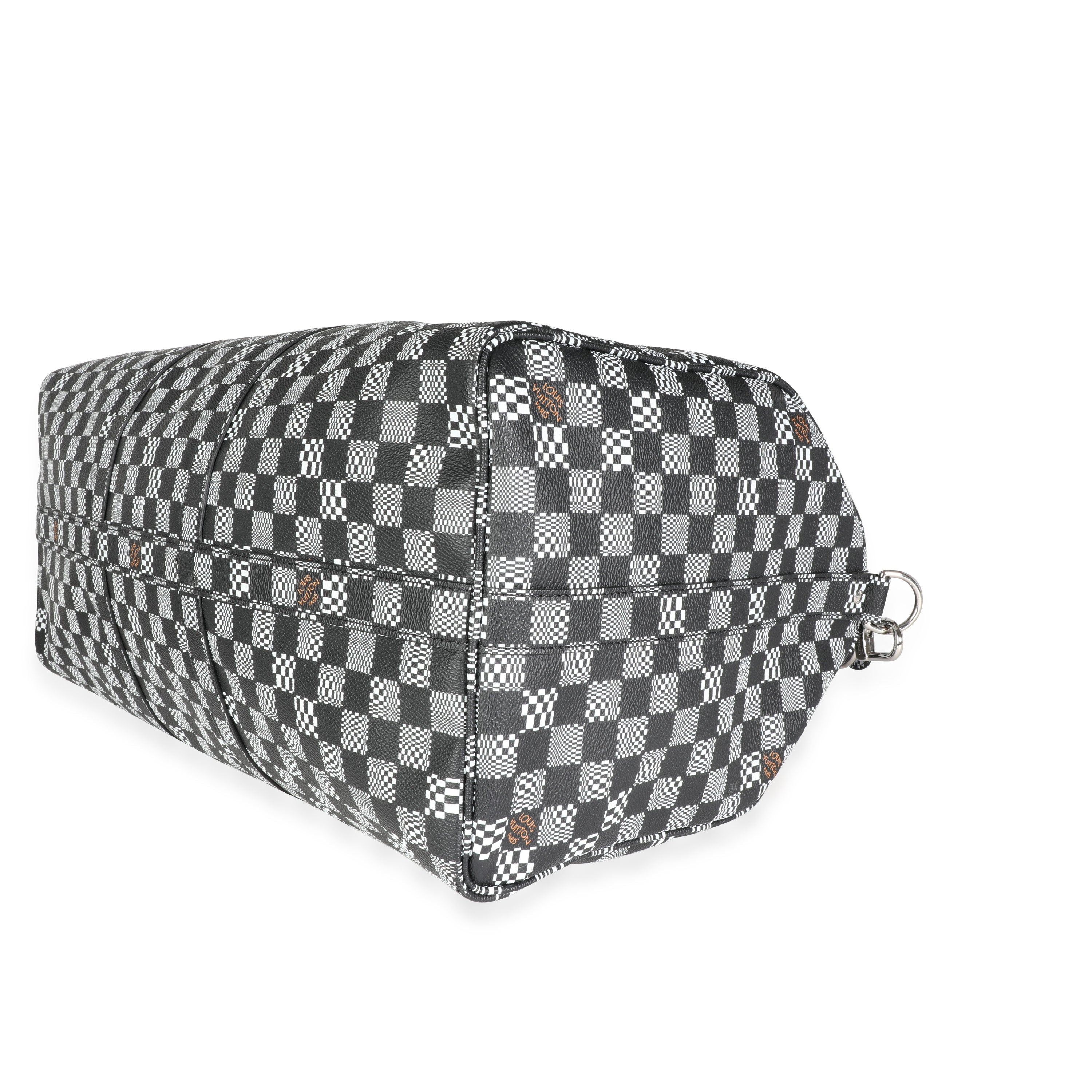 Louis Vuitton Louis Vuitton Black & White Distorted Damier Keepall Bandoulière 50