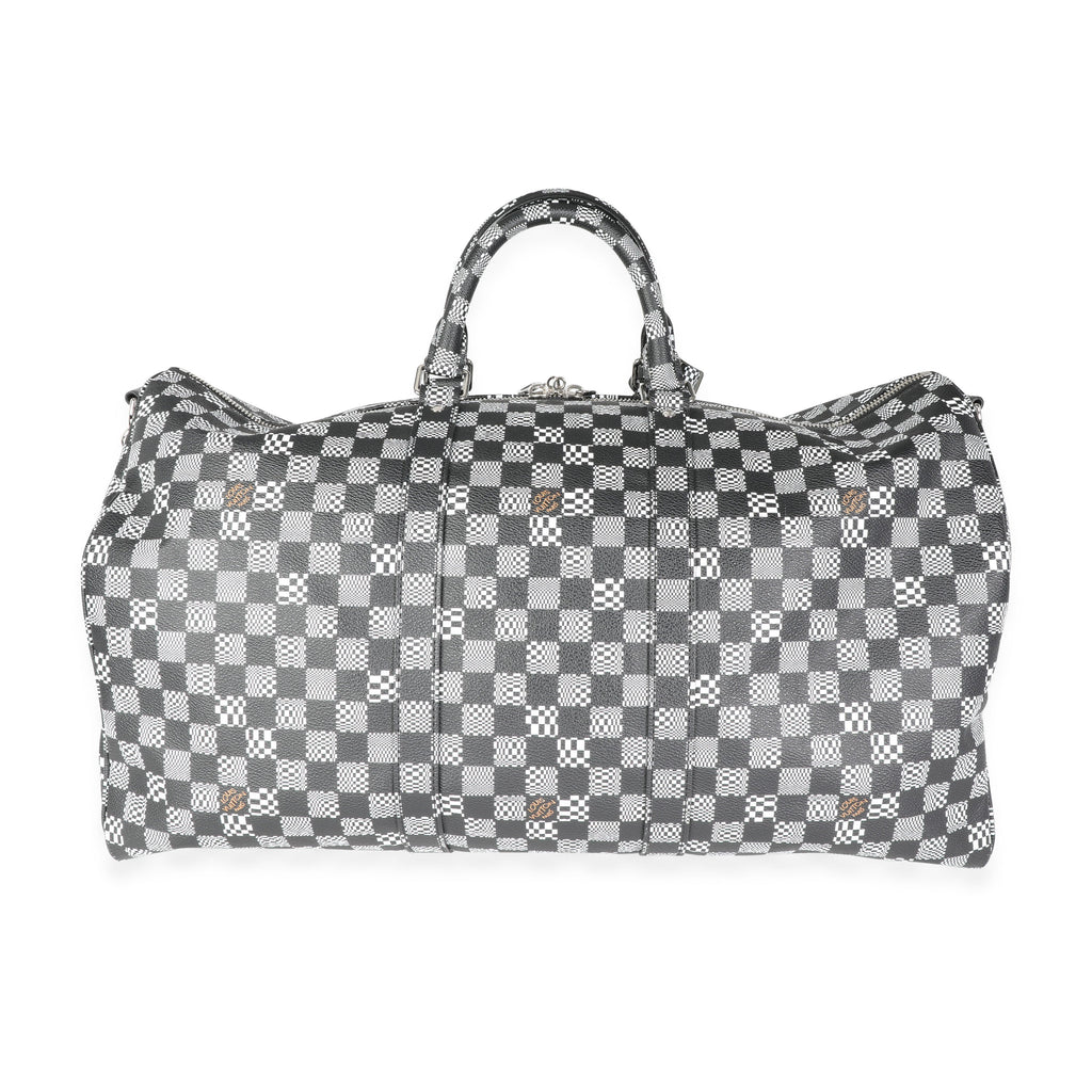 Louis Vuitton Louis Vuitton Black & White Distorted Damier Keepall Bandoulière 50
