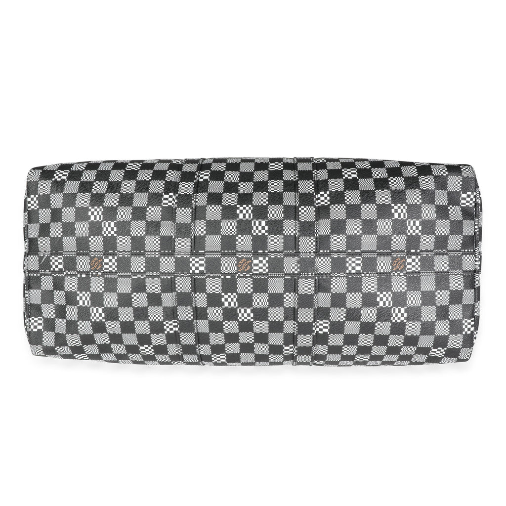 Louis Vuitton Louis Vuitton Black & White Distorted Damier Keepall Bandoulière 50