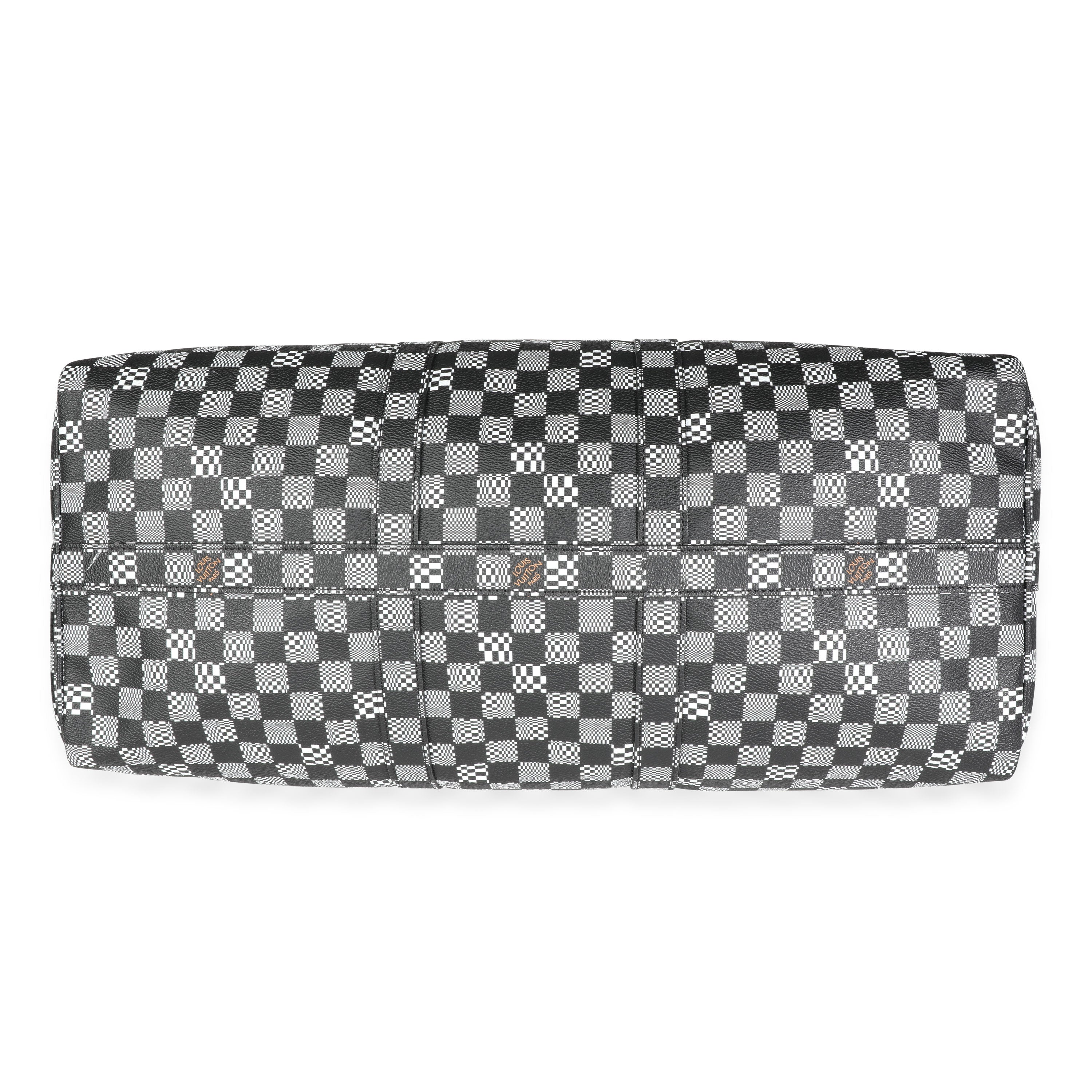 Louis Vuitton Louis Vuitton Black & White Distorted Damier Keepall Bandoulière 50