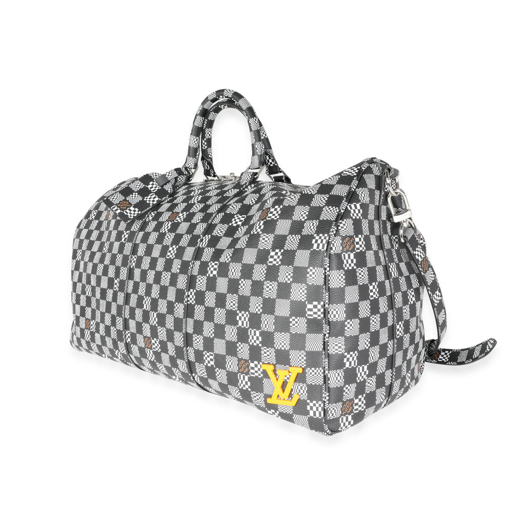 Louis Vuitton Louis Vuitton Black & White Distorted Damier Keepall Bandoulière 50
