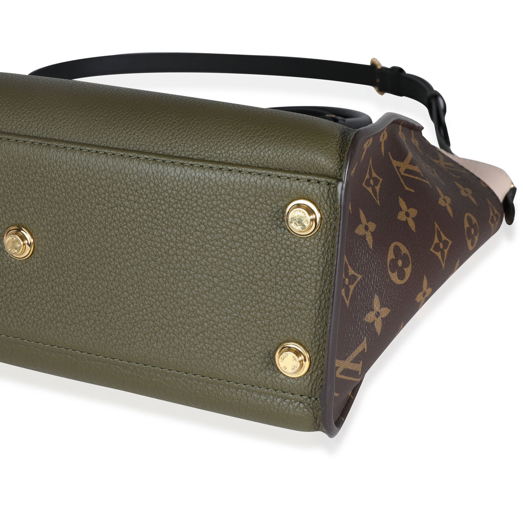 Louis Vuitton Louis Vuitton Laurier Green, Toffee Latte Beige & Monogram Canvas On My Side MM