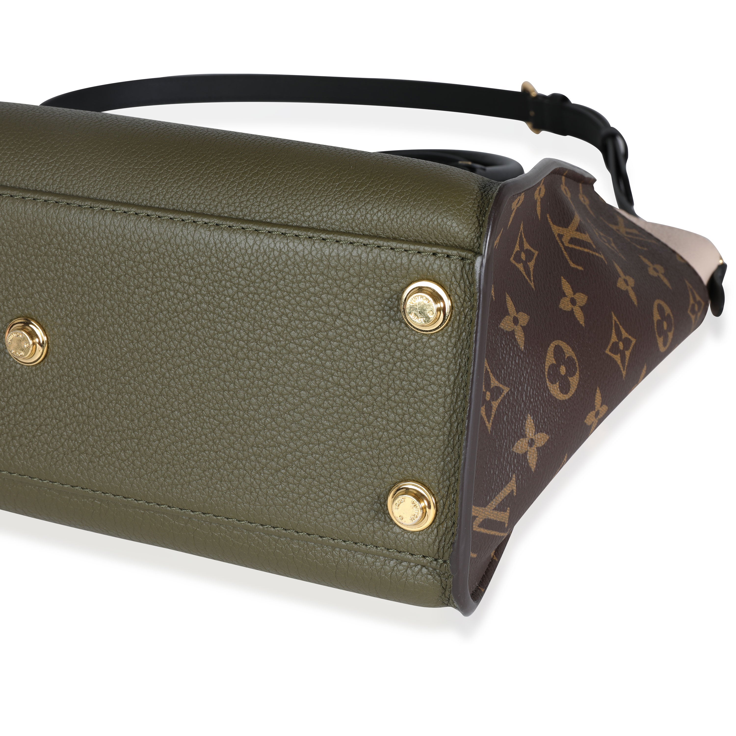 Louis Vuitton Louis Vuitton Laurier Green, Toffee Latte Beige & Monogram Canvas On My Side MM