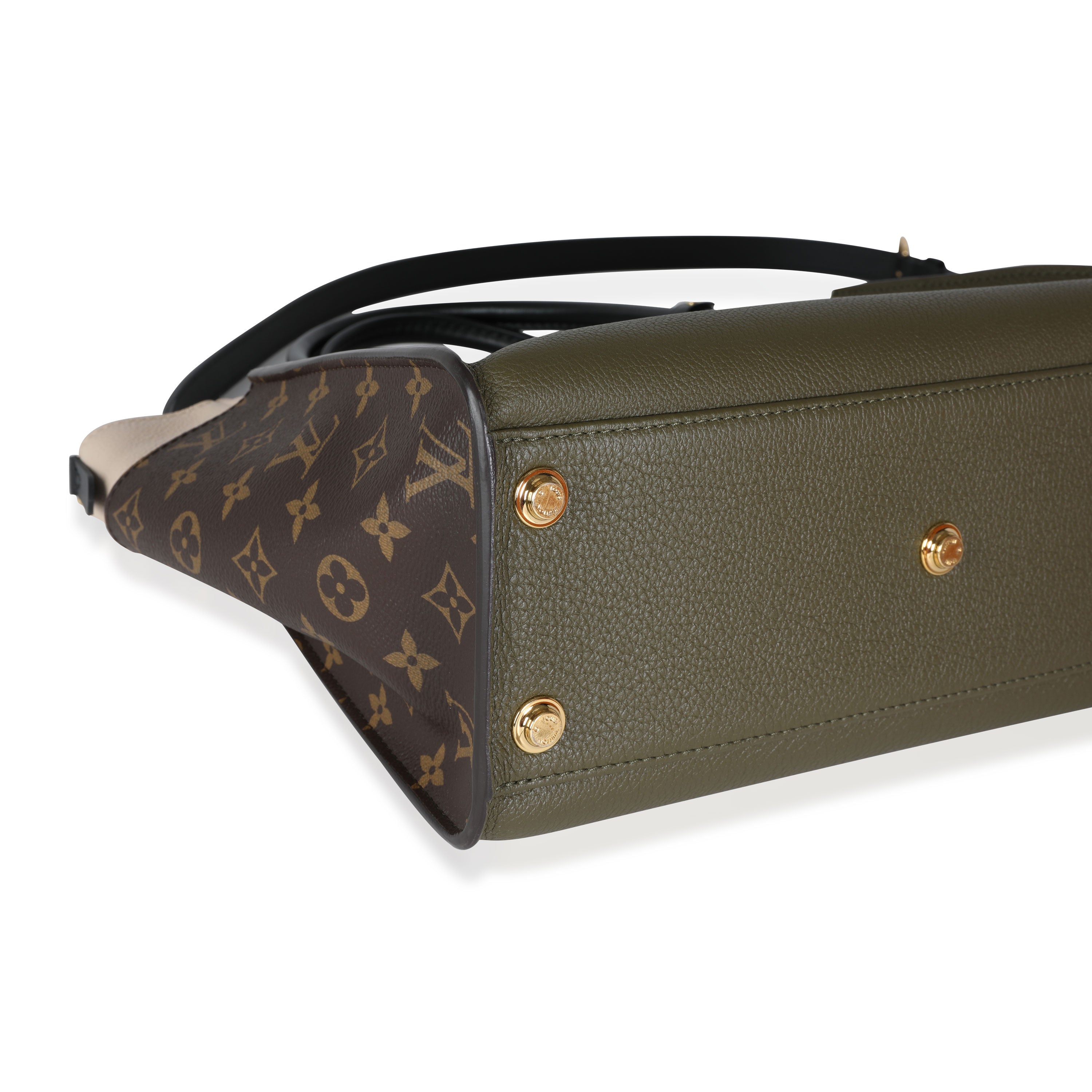 Louis Vuitton Louis Vuitton Laurier Green, Toffee Latte Beige & Monogram Canvas On My Side MM