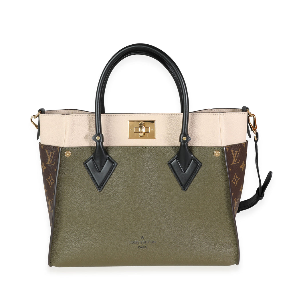 Louis Vuitton Louis Vuitton Laurier Green, Toffee Latte Beige & Monogram Canvas On My Side MM
