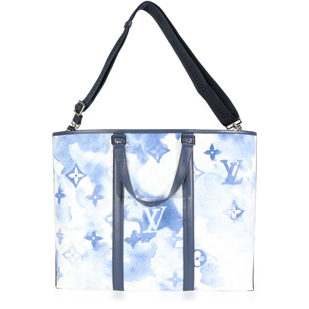 Louis Vuitton Louis Vuitton Limited Edition Blue Watercolor Monogram Coated Canvas New Tote GM