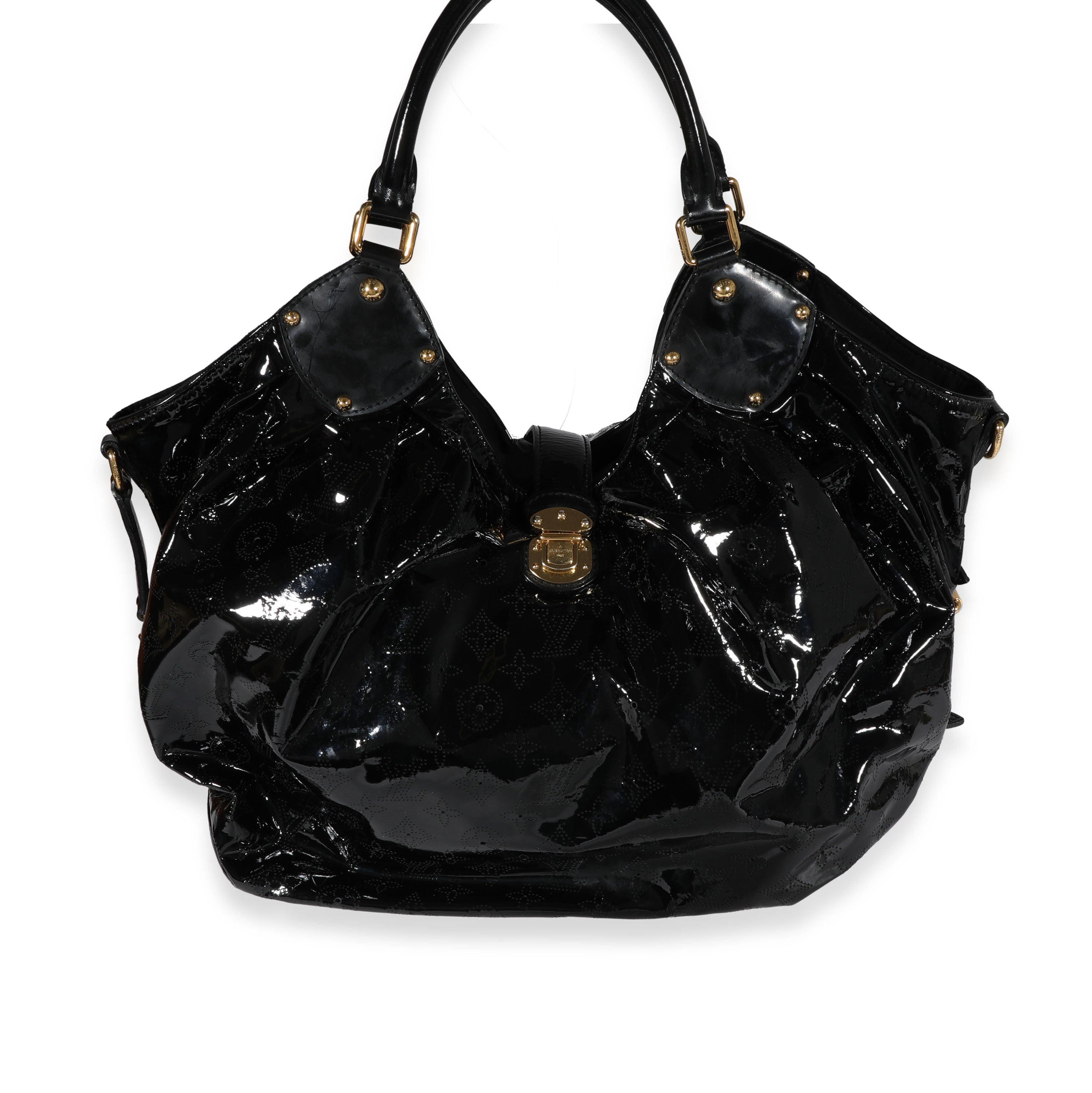 Louis Vuitton Louis Vuitton Black Patent Mahina Surya XL Hobo