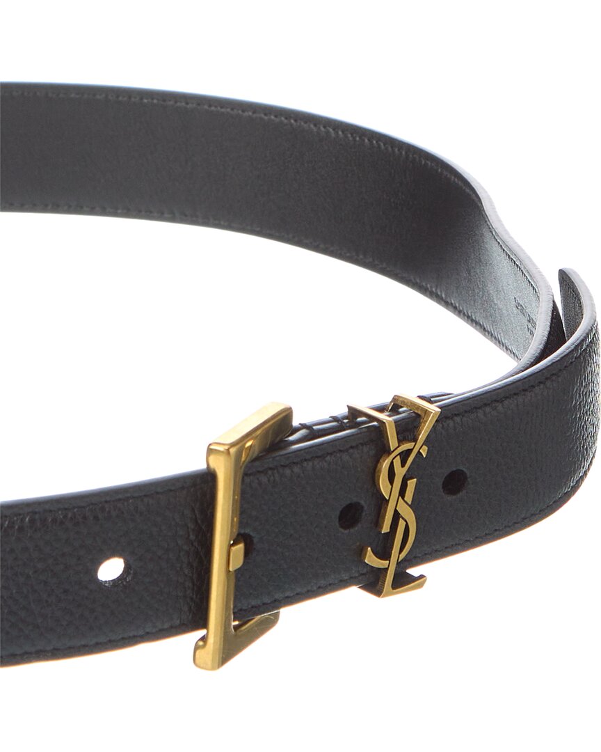 Saint Laurent Cassandre Leather Belt