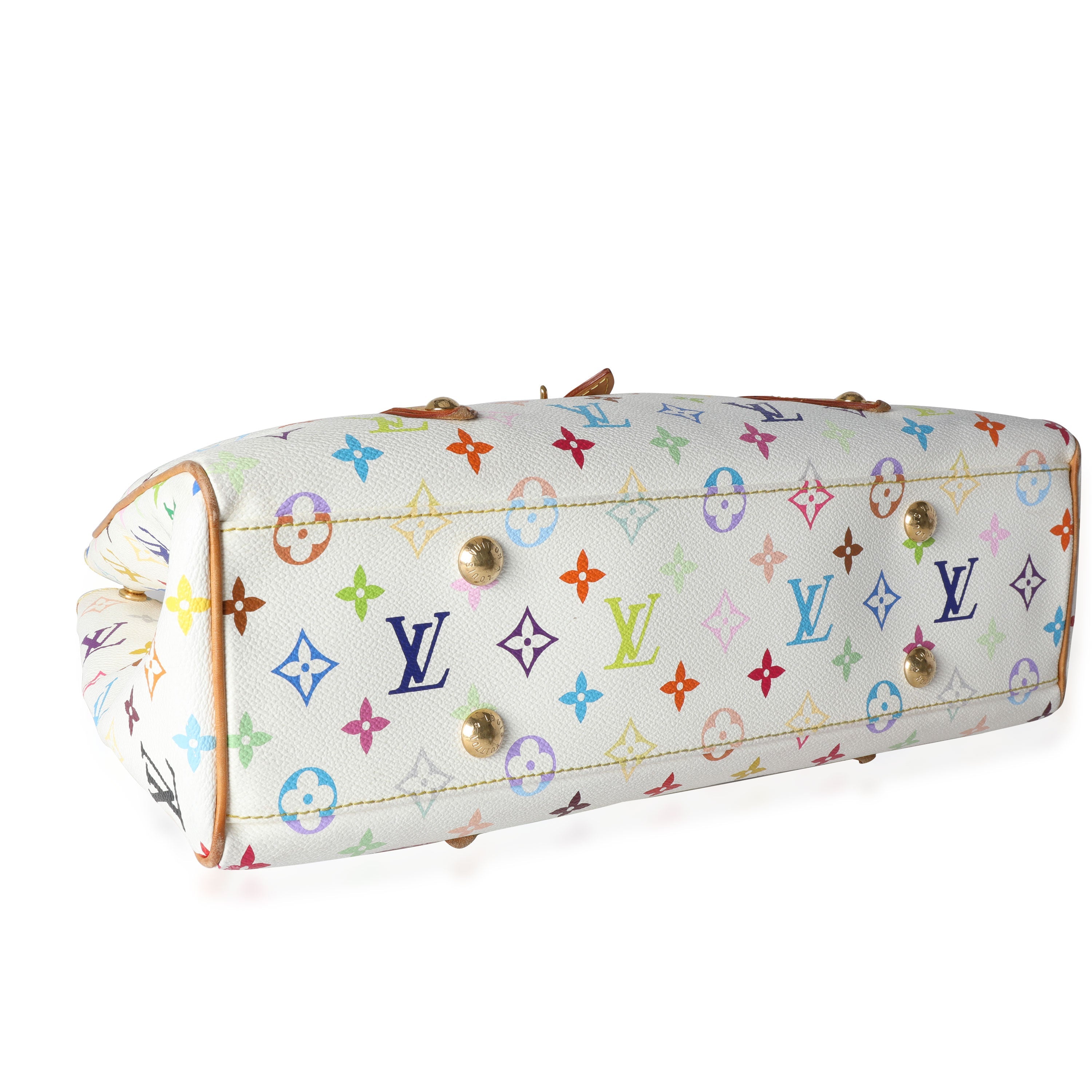 Louis Vuitton Louis Vuitton x Takashi Murakami White Monogram Multicolore Aurelia Tote MM