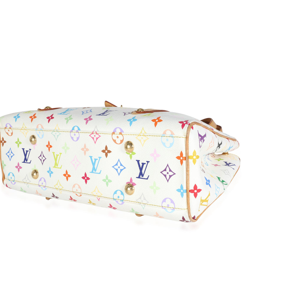 Louis Vuitton Louis Vuitton x Takashi Murakami White Monogram Multicolore Aurelia Tote MM