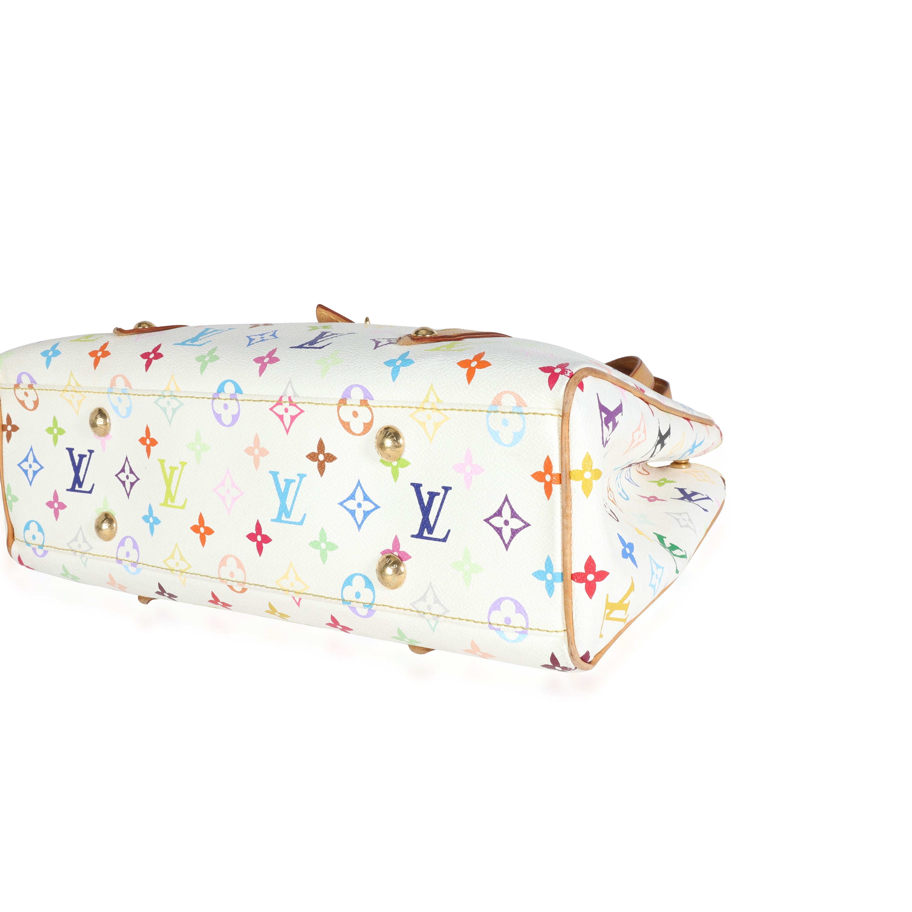 Louis Vuitton Louis Vuitton x Takashi Murakami White Monogram Multicolore Aurelia Tote MM