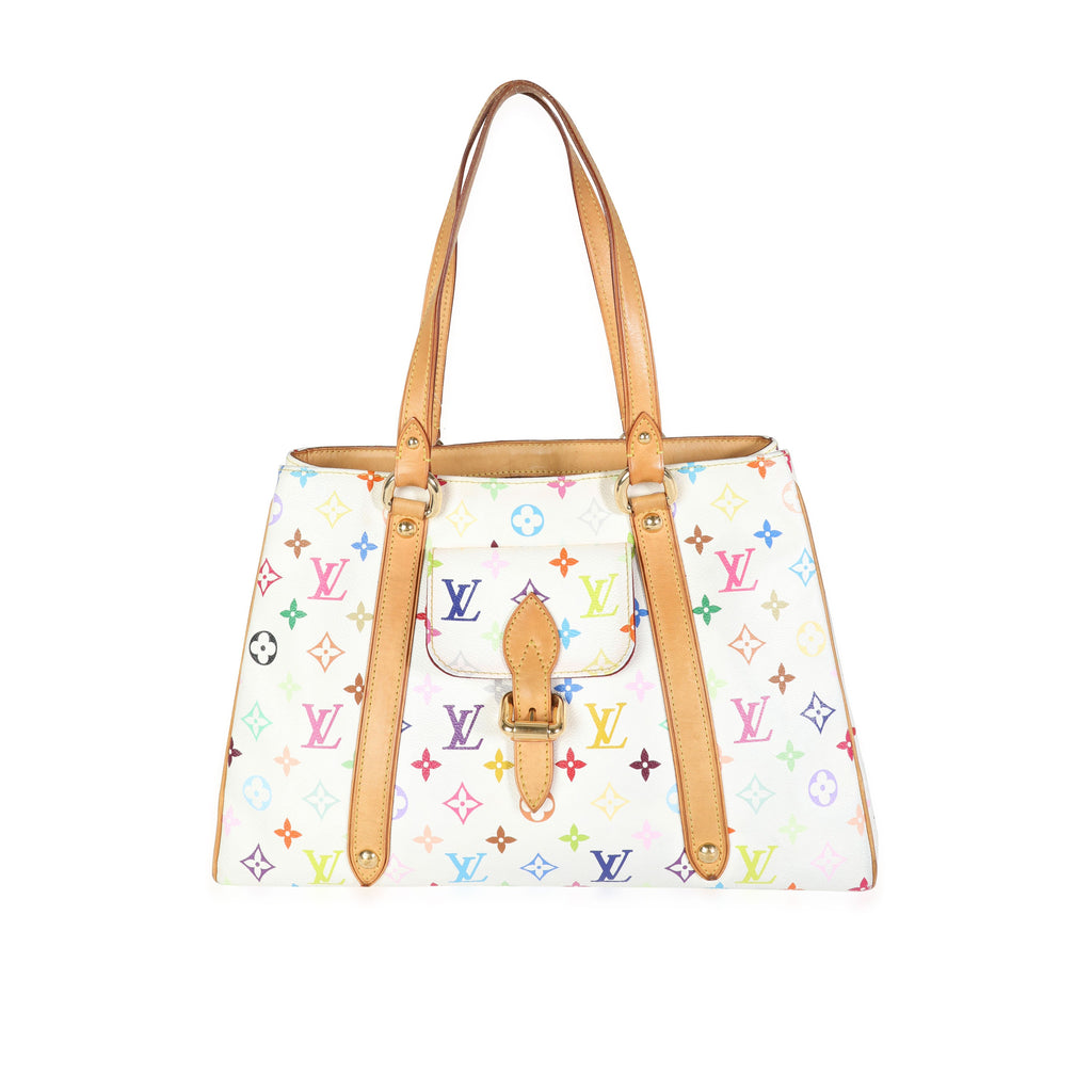 Louis Vuitton Louis Vuitton x Takashi Murakami White Monogram Multicolore Aurelia Tote MM