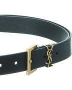 Saint Laurent Cassandre Grained Leather Belt