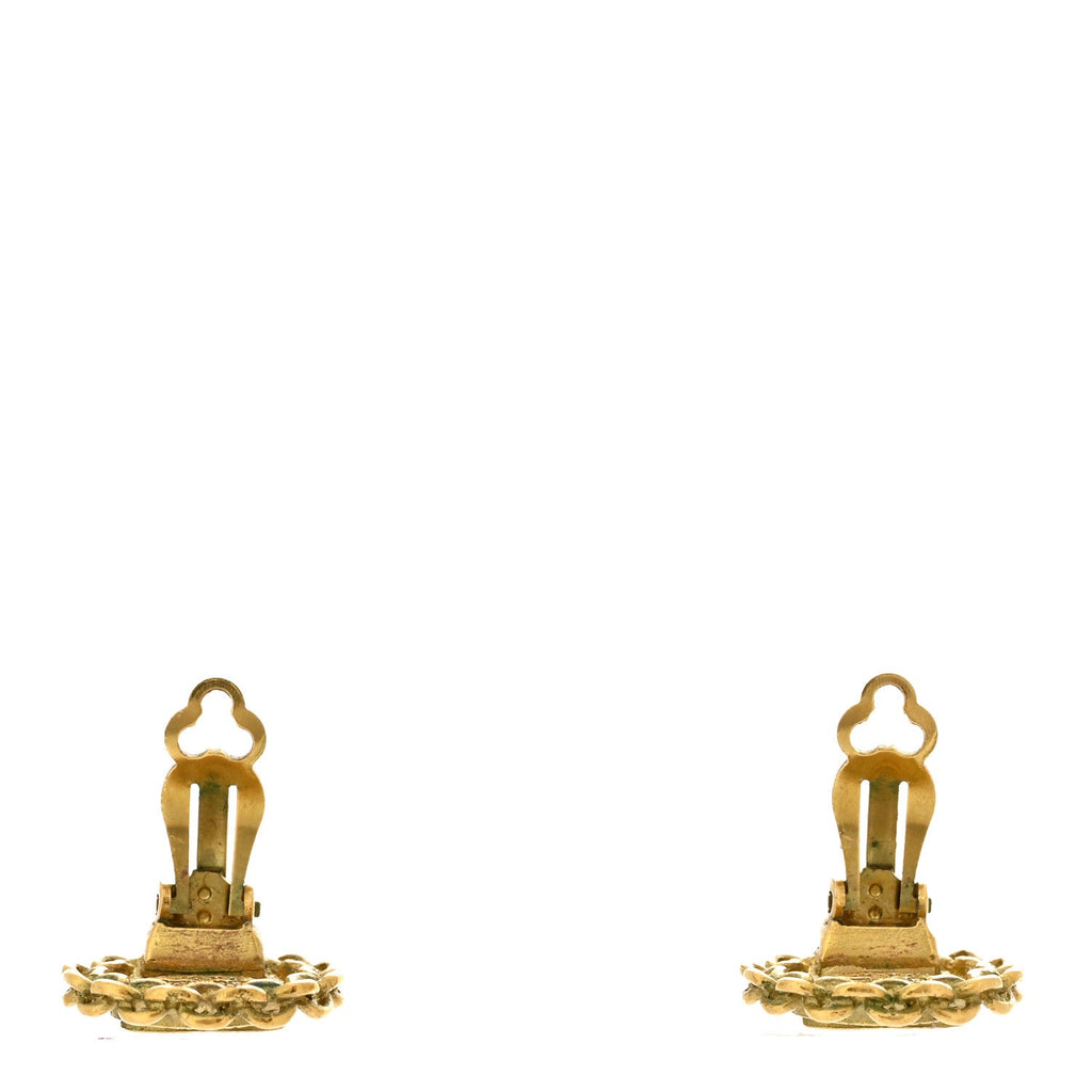 Chanel Round CC Clip On Earrings Gold