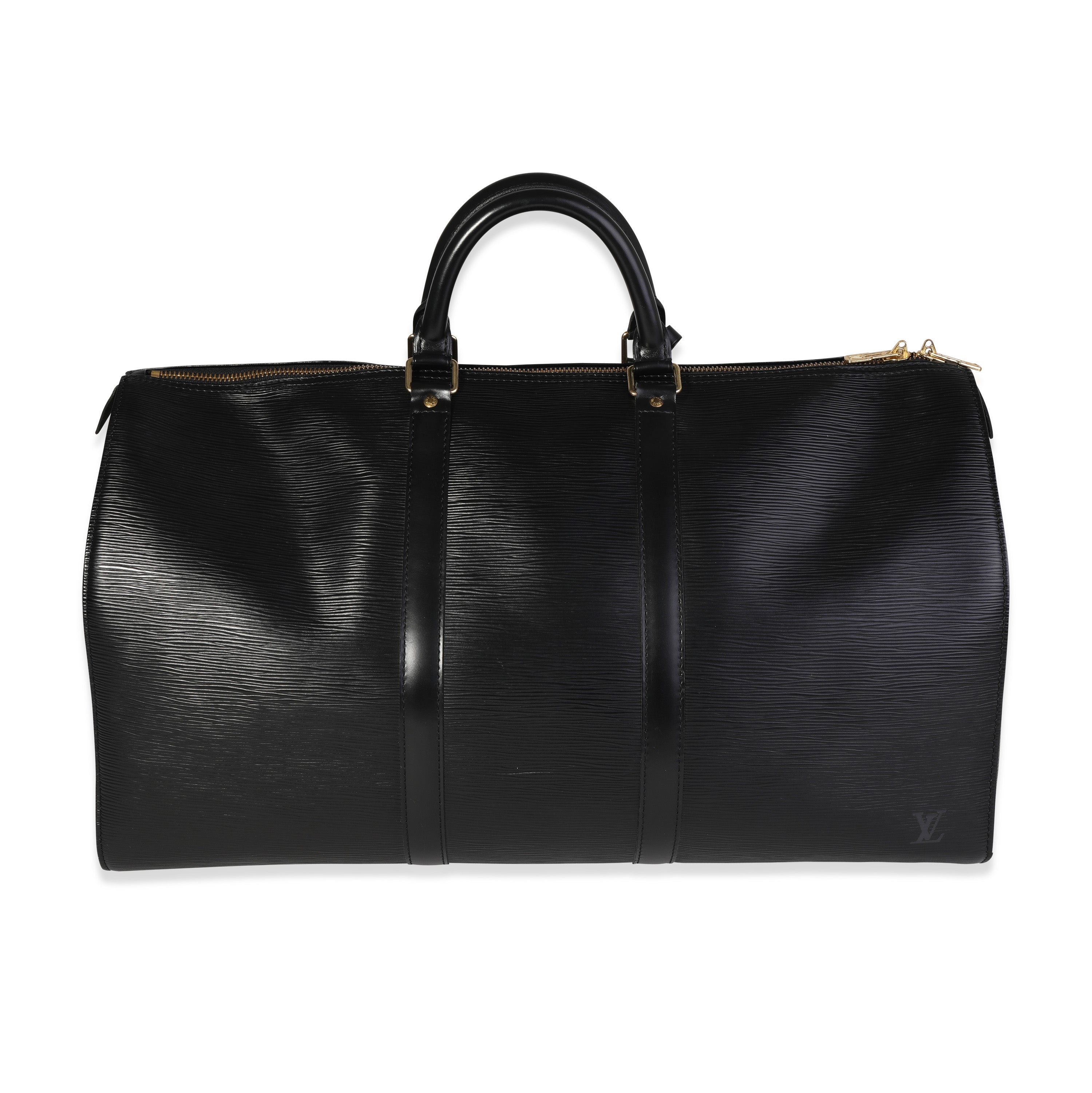 Louis Vuitton Black Epi Leather Keepall 50
